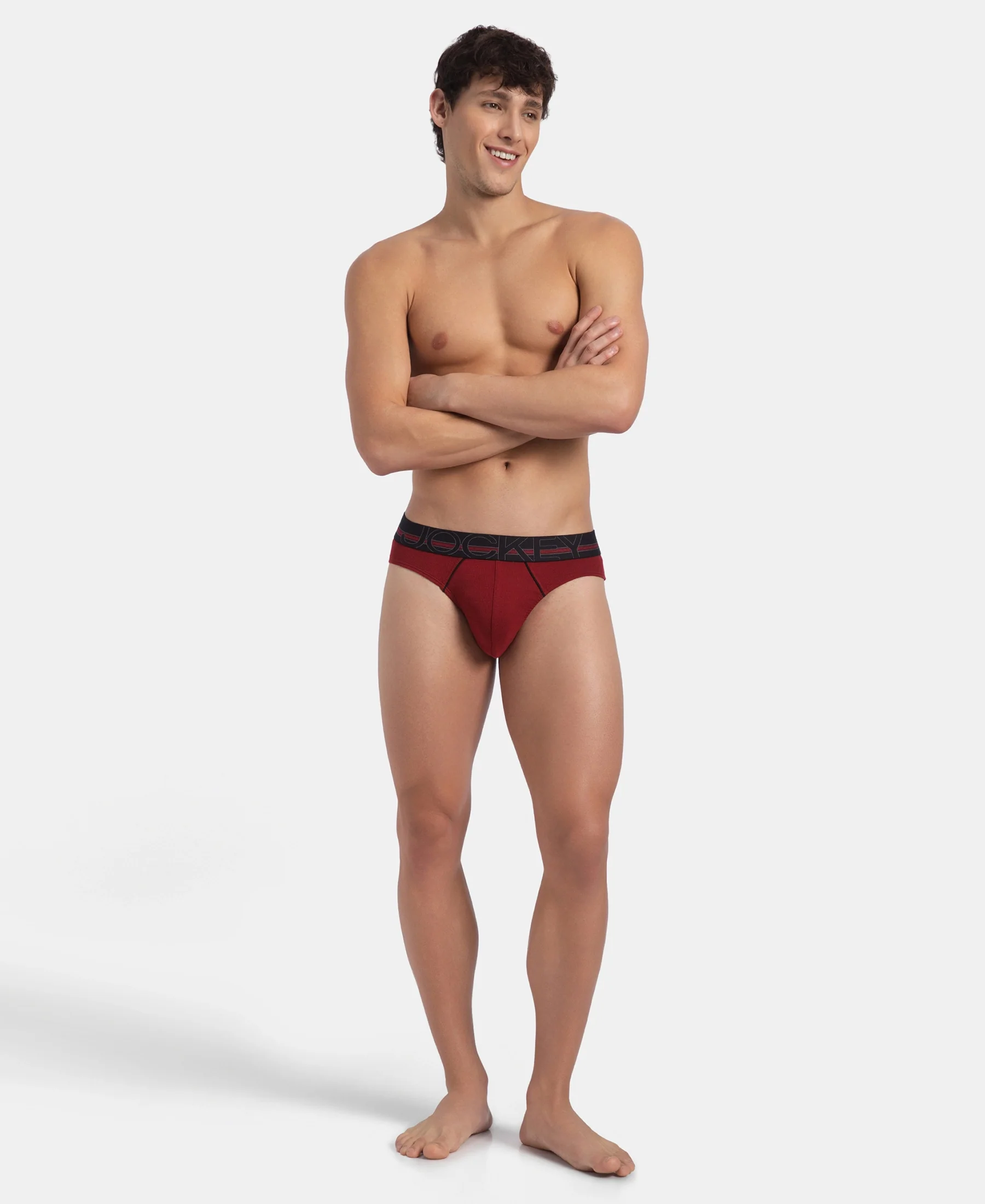 Super Combed Cotton Rib Solid Brief with Ultrasoft Waistband - Sundried Tomato (Pack of 2) - Image 8