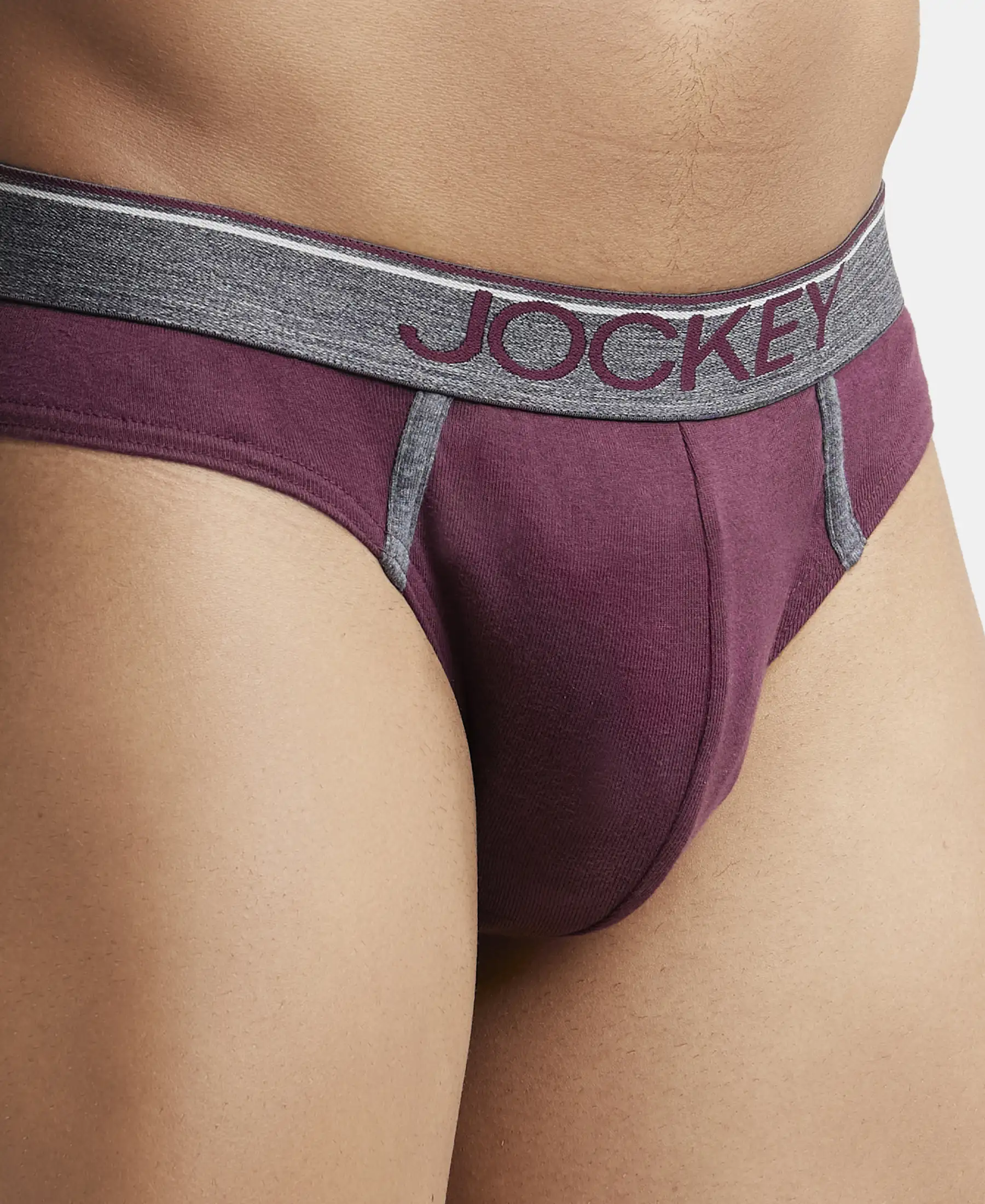 Super Combed Cotton Rib Solid Brief with Ultrasoft Waistband - Wine Tasting - Image 6
