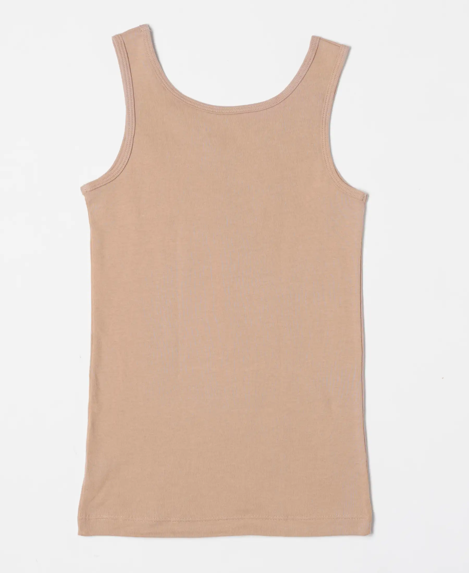 Girl's Super Combed Cotton Rib Solid Inner Tank Top - Skin - Image 2