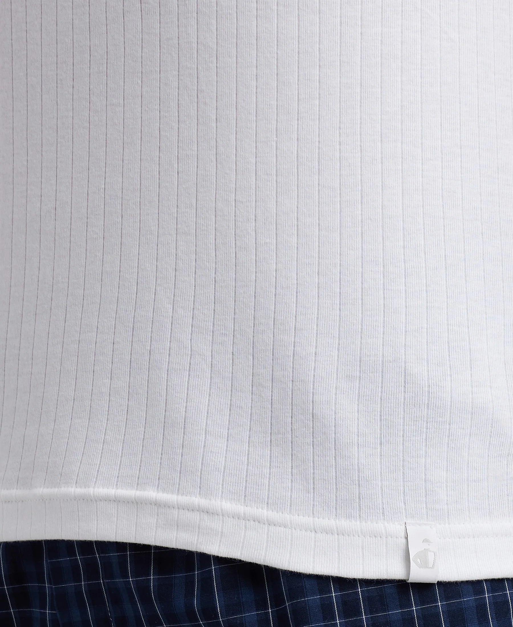 Super Combed Cotton Rib Solid Round Neck Muscle Vest - White - Image 7