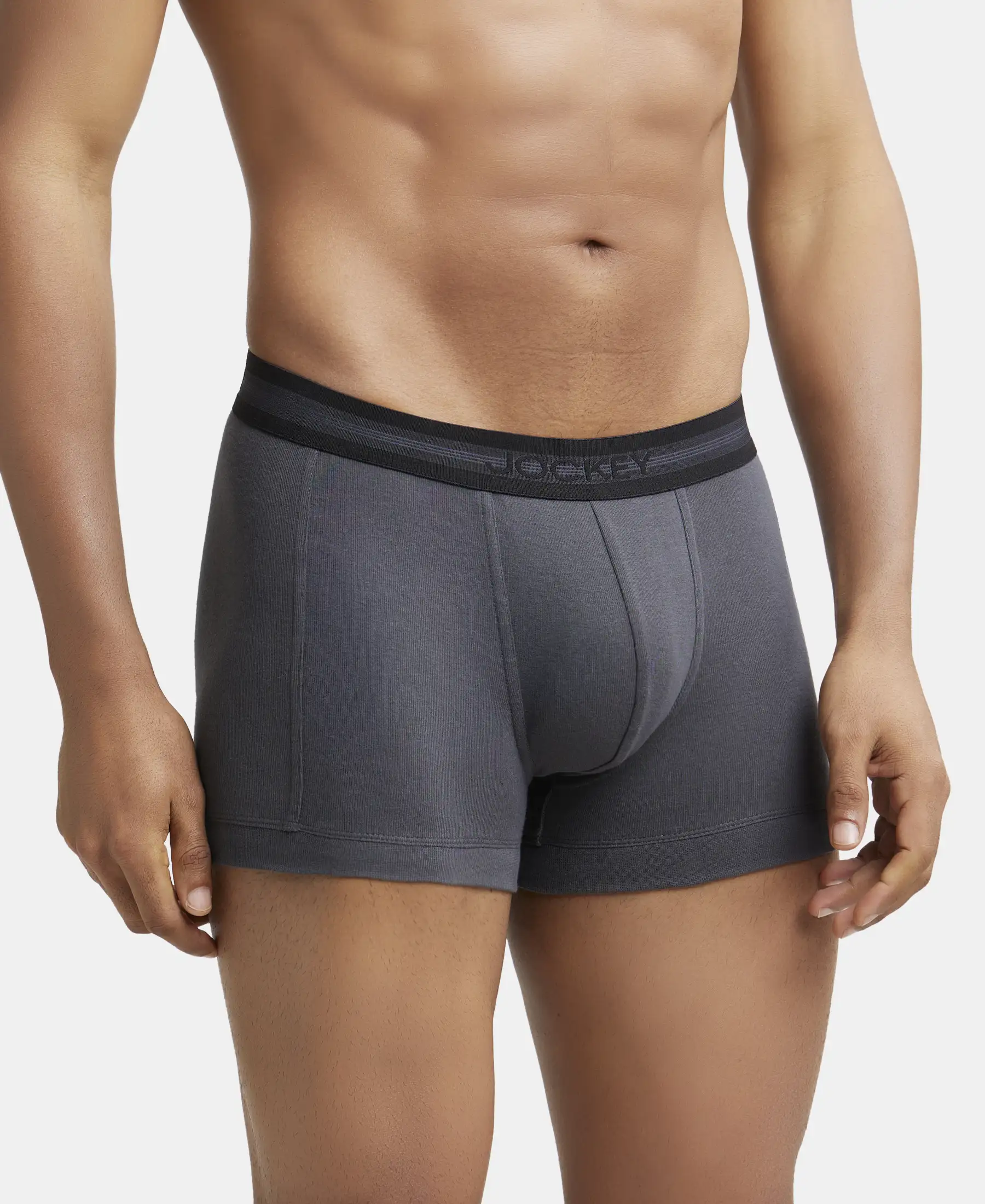 Super Combed Cotton Rib Solid Trunk with StayFresh Treatment - Asphalt - Image 2