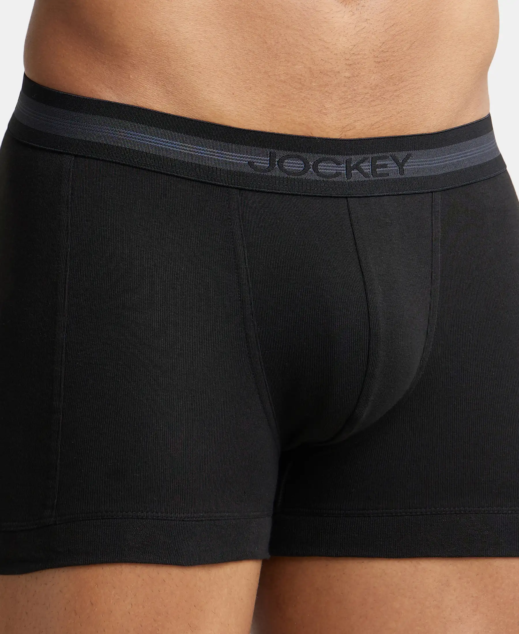 Super Combed Cotton Rib Solid Trunk with StayFresh Treatment - Black (Pack of 2) - Image 6