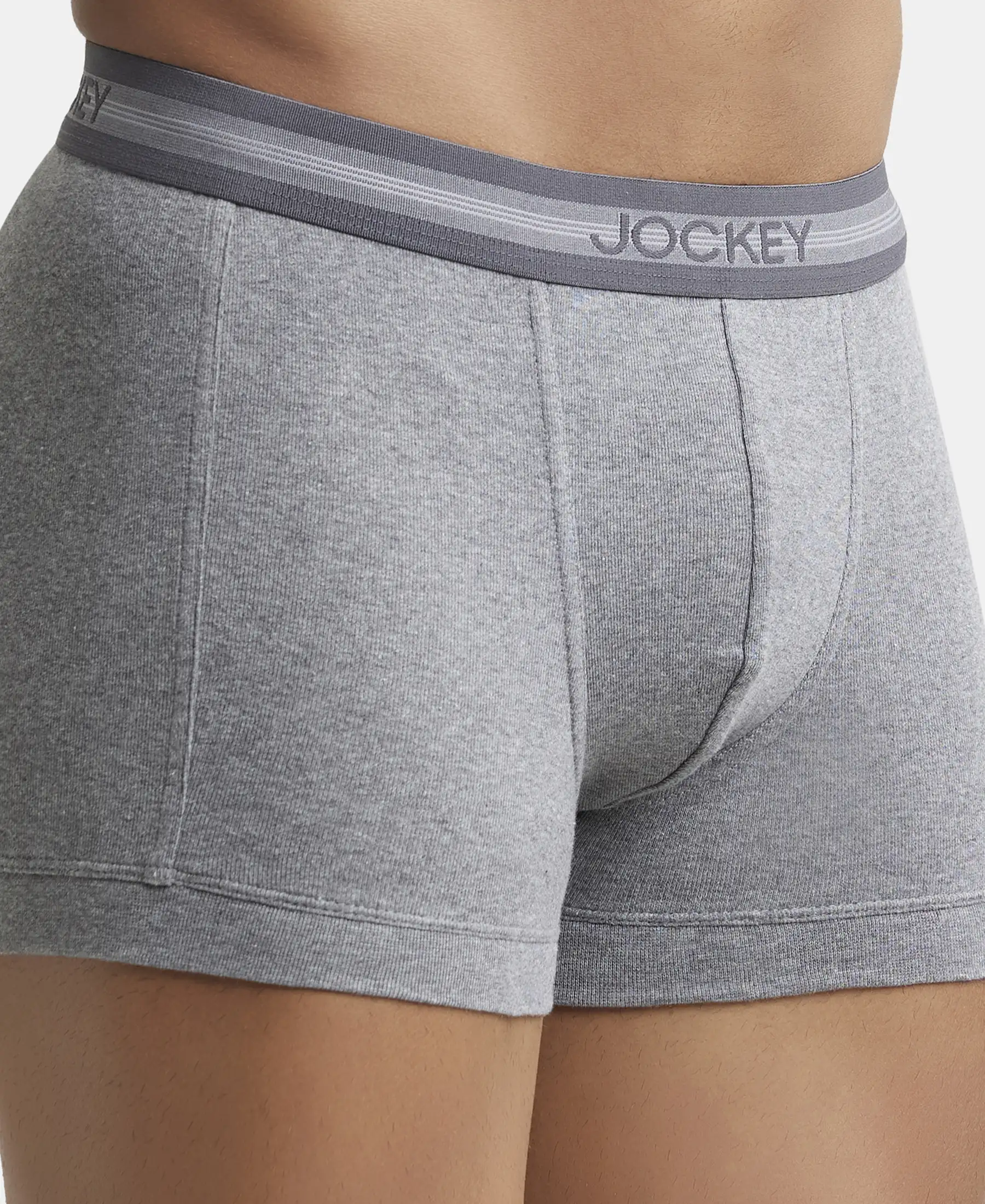 Super Combed Cotton Rib Solid Trunk with StayFresh Treatment - Mid Grey Melange - Image 6