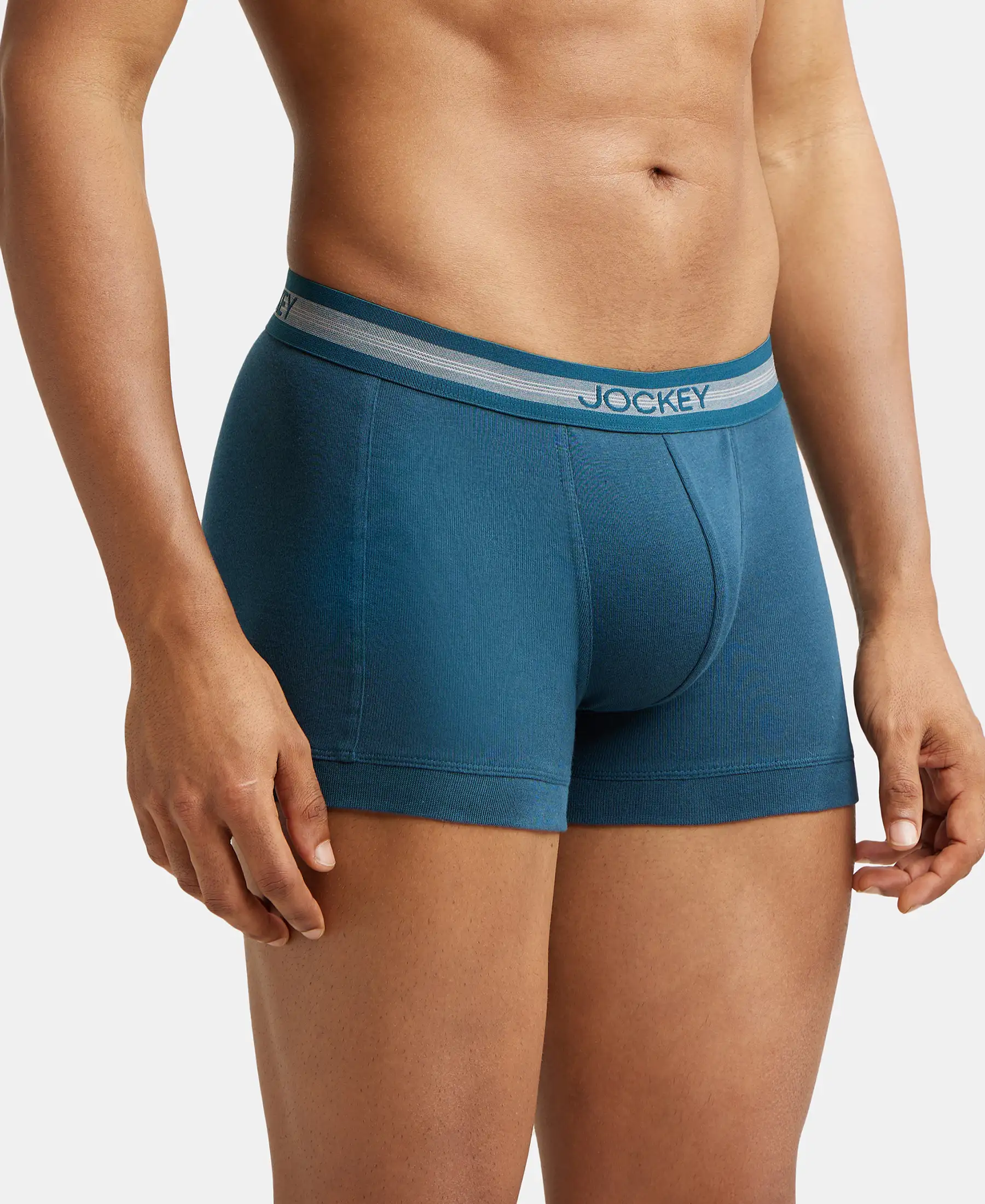 Super Combed Cotton Rib Solid Trunk with StayFresh Treatment - Reflecting Pond - Image 2