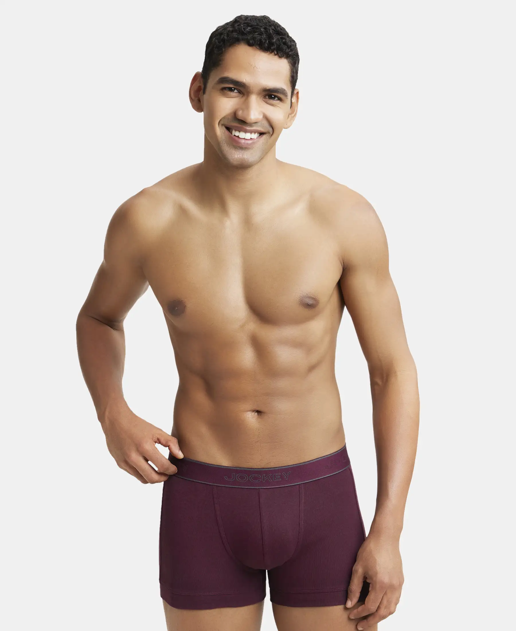 Super Combed Cotton Rib Solid Trunk with StayFresh Treatment - Wine Tasting - Image 5