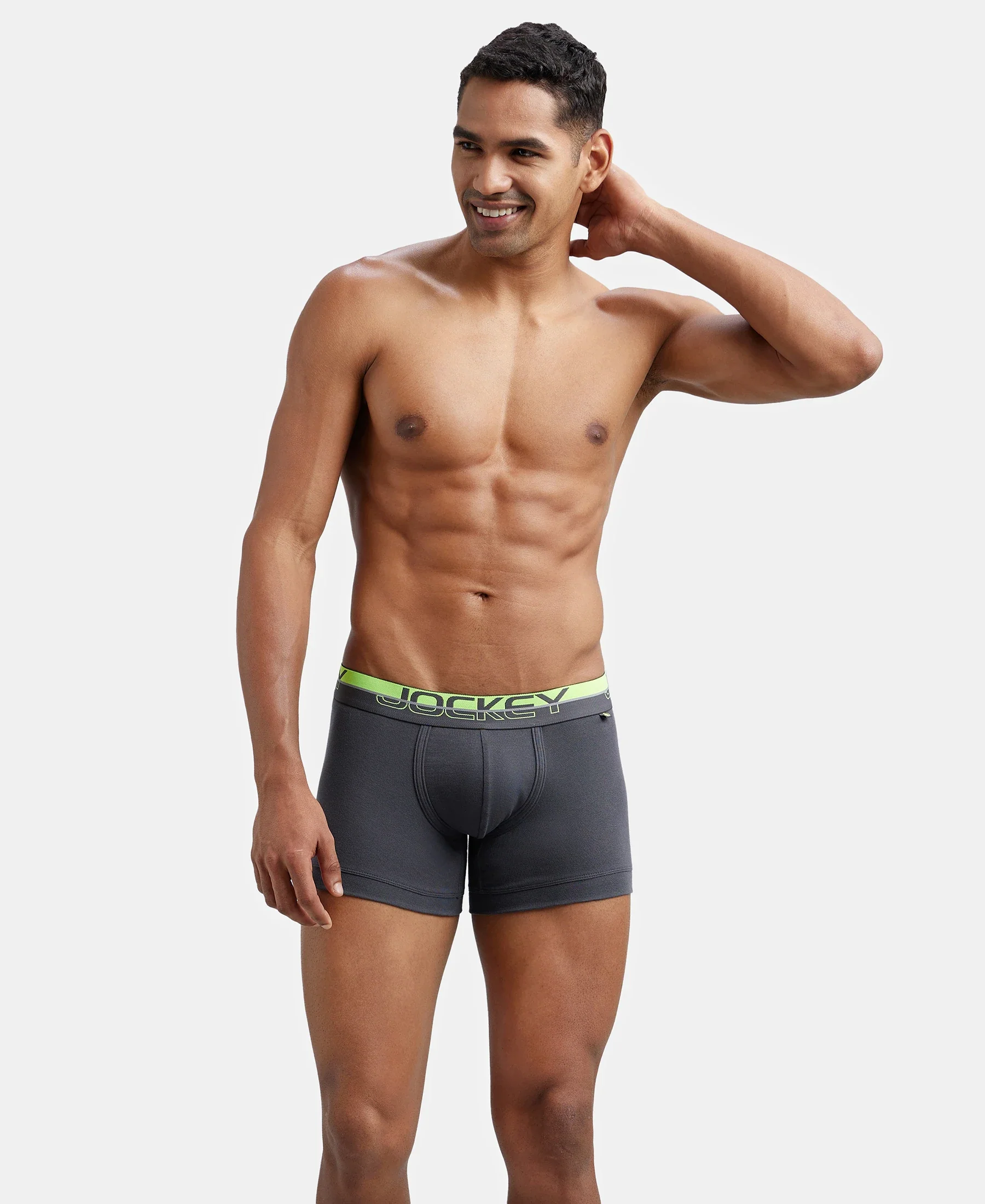 Super Combed Cotton Rib Solid Trunk with Ultrasoft Waistband - Asphalt - Image 5