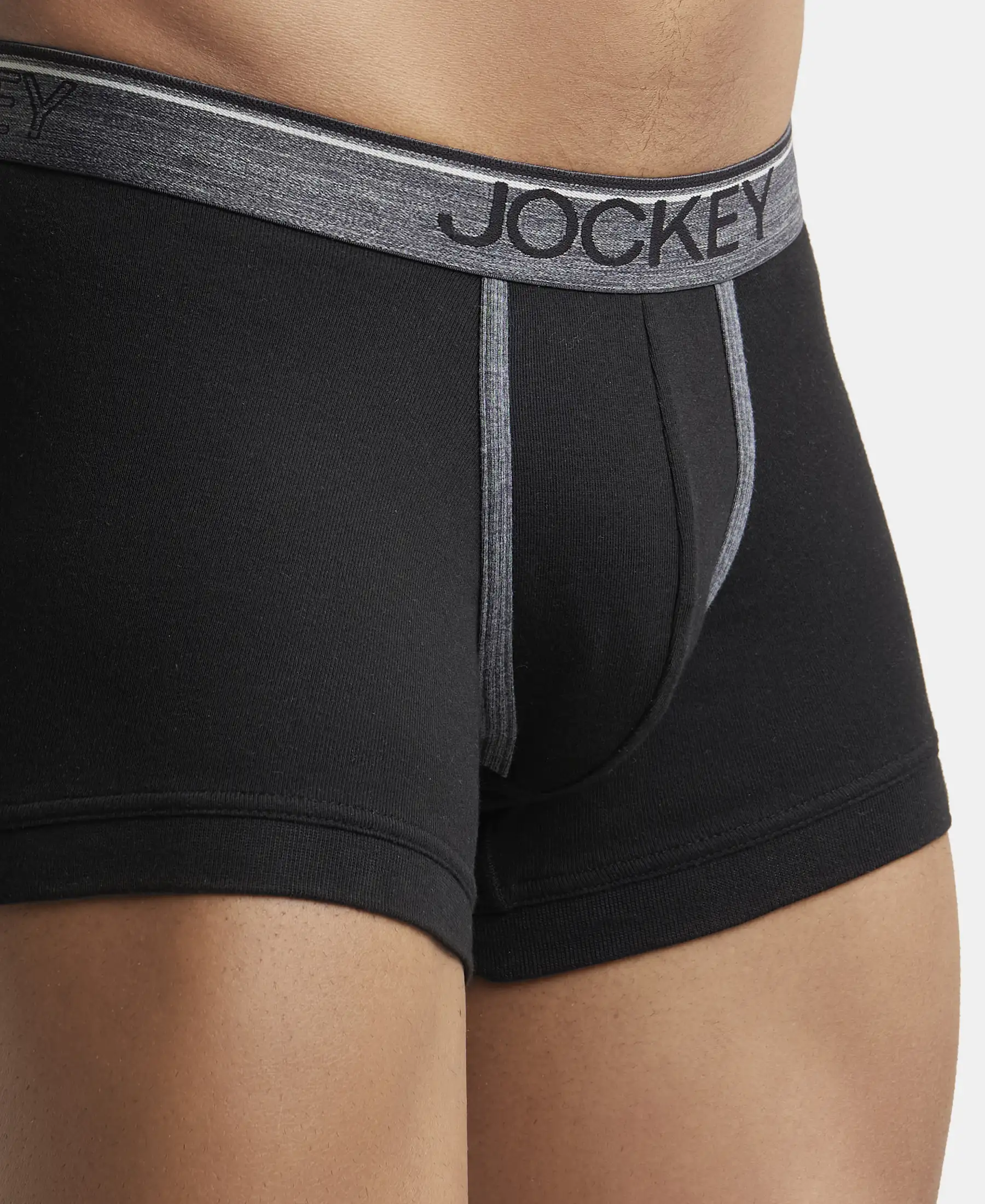 Super Combed Cotton Rib Solid Trunk with Ultrasoft Waistband - Black - Image 6