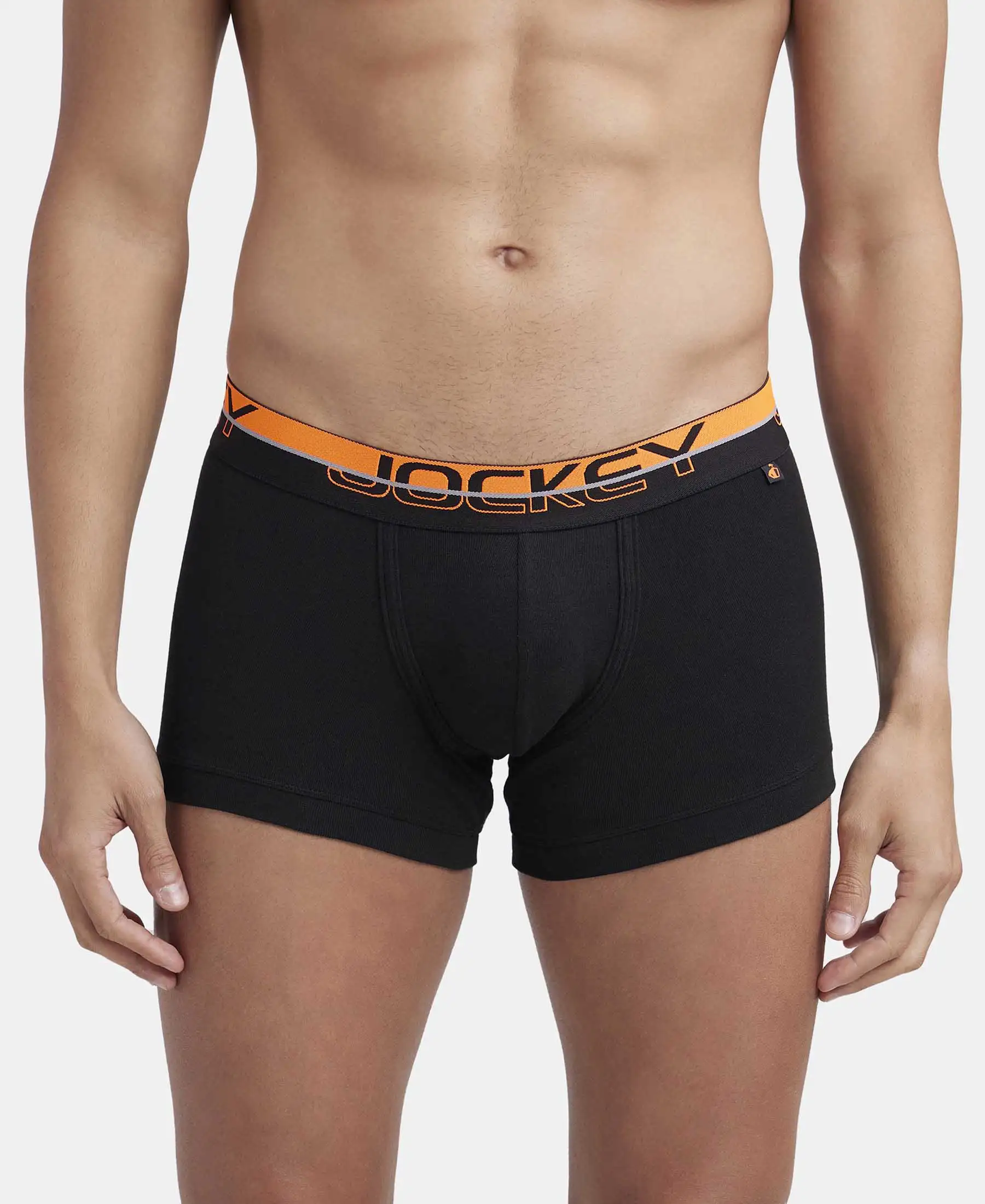 Super Combed Cotton Rib Solid Trunk with Ultrasoft Waistband - Black
