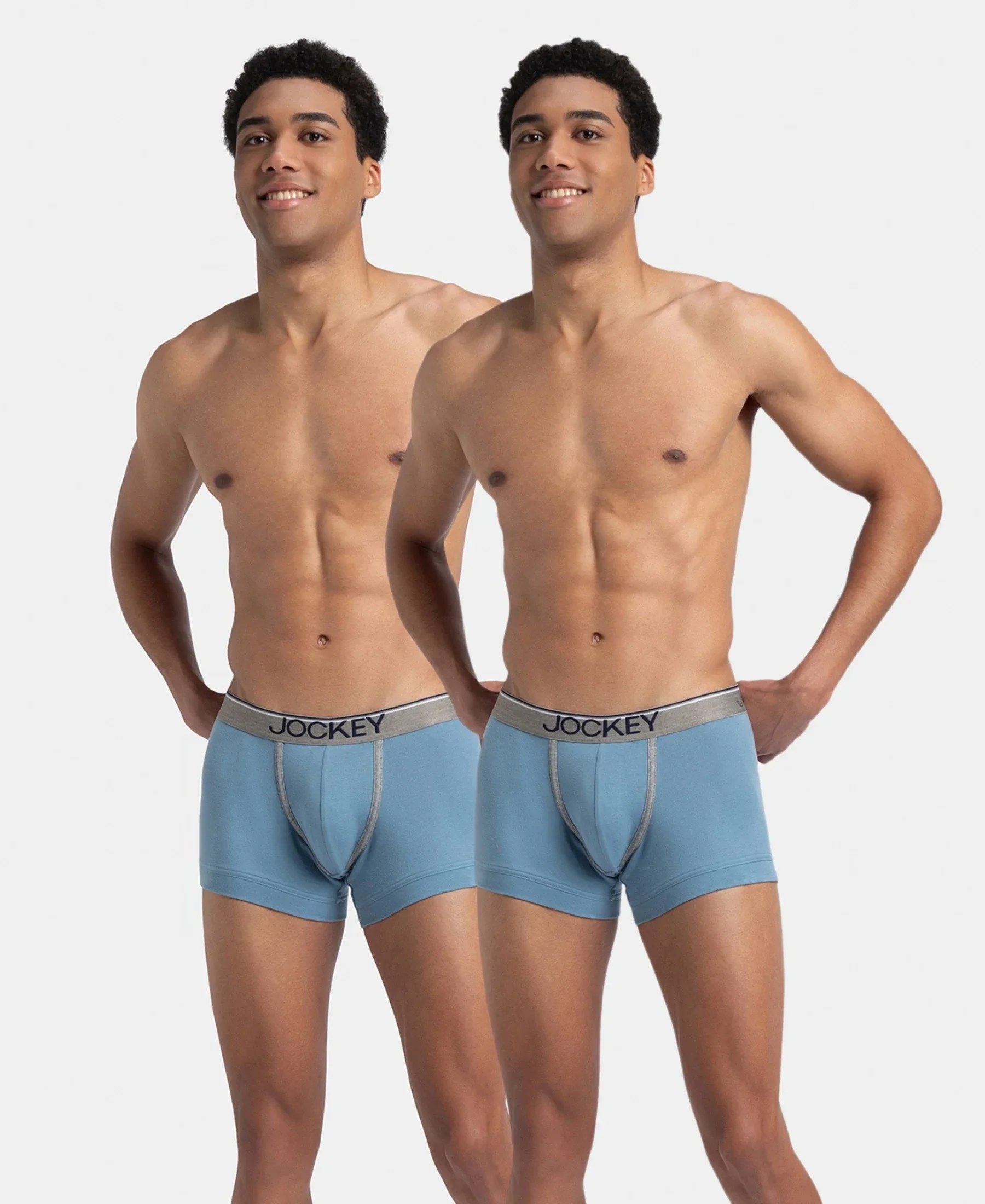 Super Combed Cotton Rib Solid Trunk with Ultrasoft Waistband - Blue Shadow (Pack of 2) - Image 5
