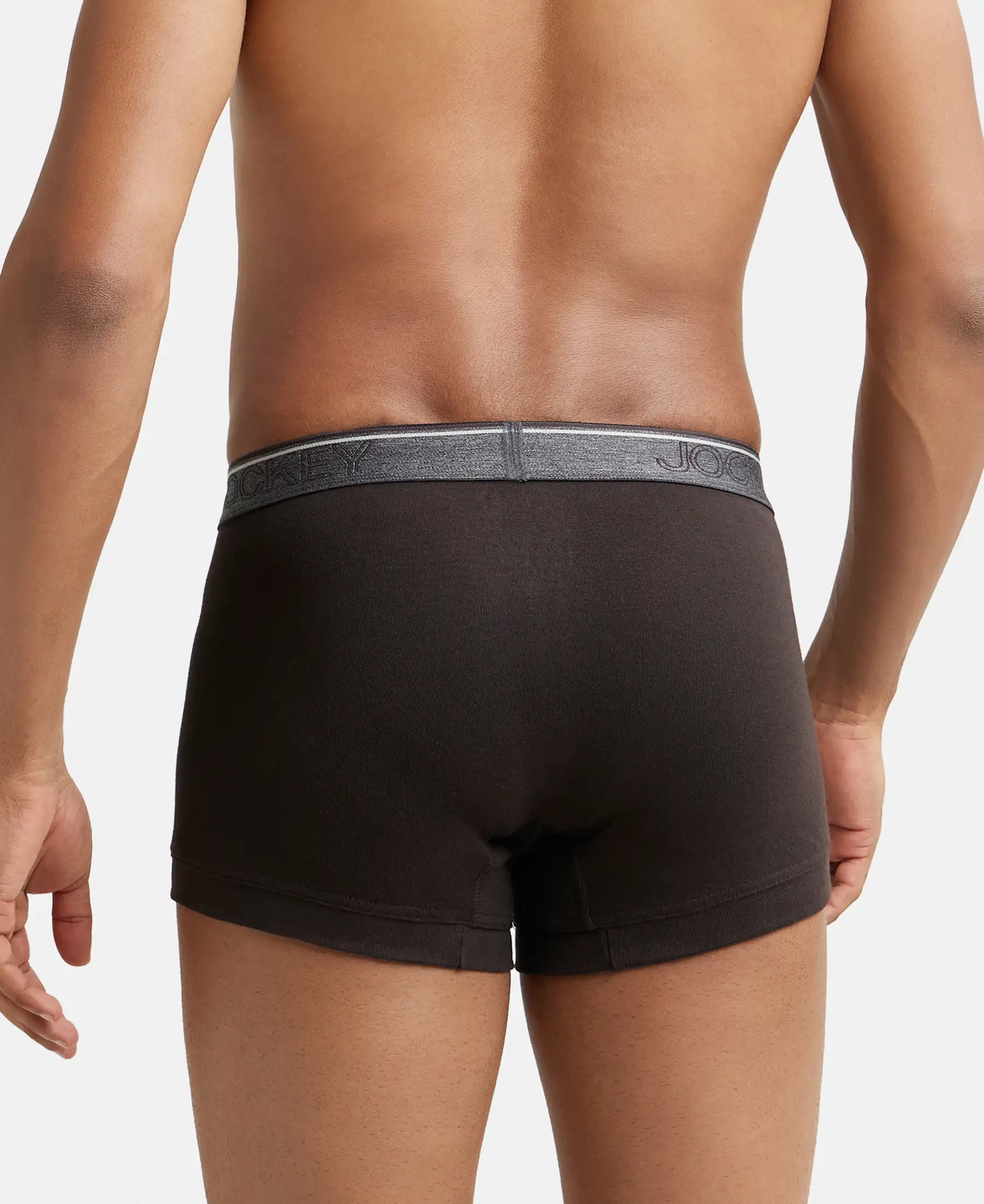 Super Combed Cotton Rib Solid Trunk with Ultrasoft Waistband - Brown - Image 3