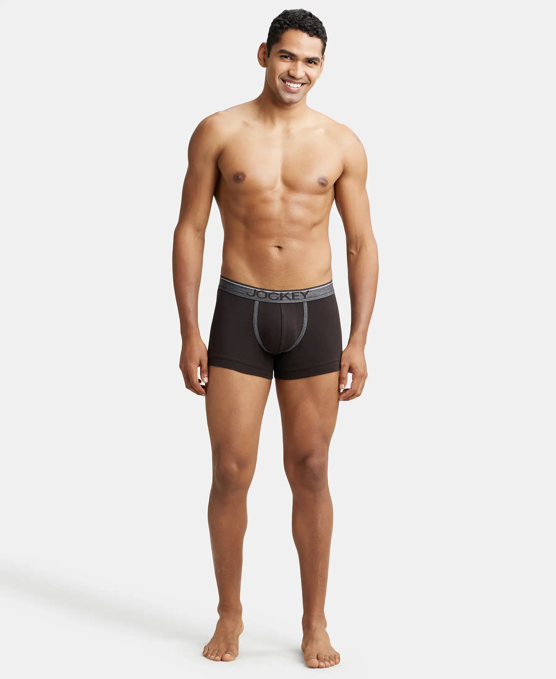 Super Combed Cotton Rib Solid Trunk with Ultrasoft Waistband - Brown (Pack of 2) - Image 4