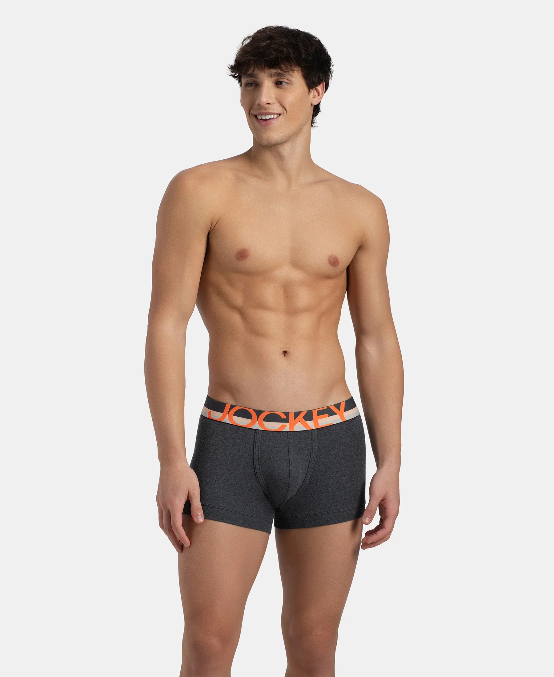 Super Combed Cotton Rib Solid Trunk with Ultrasoft Waistband - Charcoal Melange (Pack of 2) - Image 12