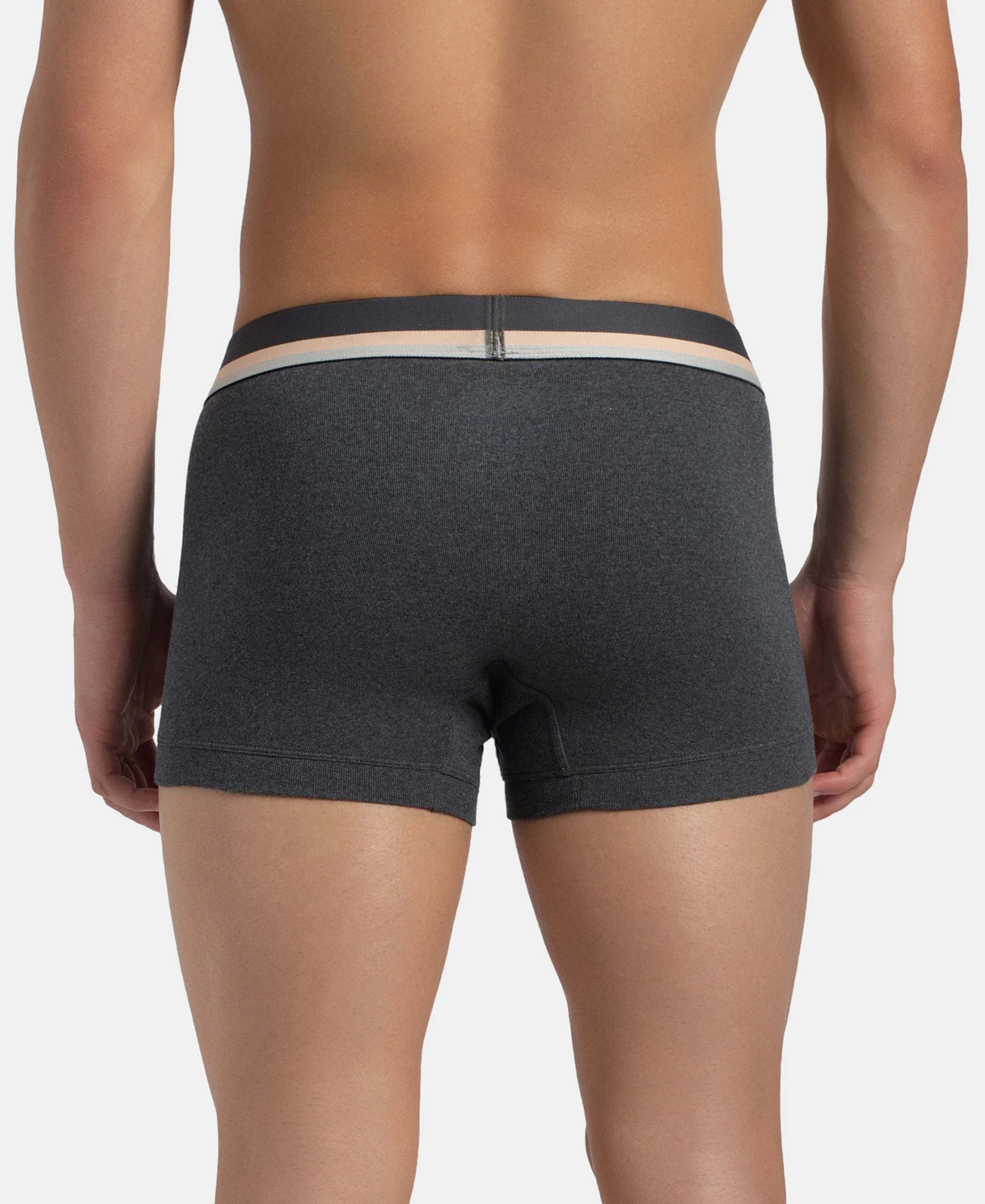 Super Combed Cotton Rib Solid Trunk with Ultrasoft Waistband - Charcoal Melange (Pack of 2) - Image 8