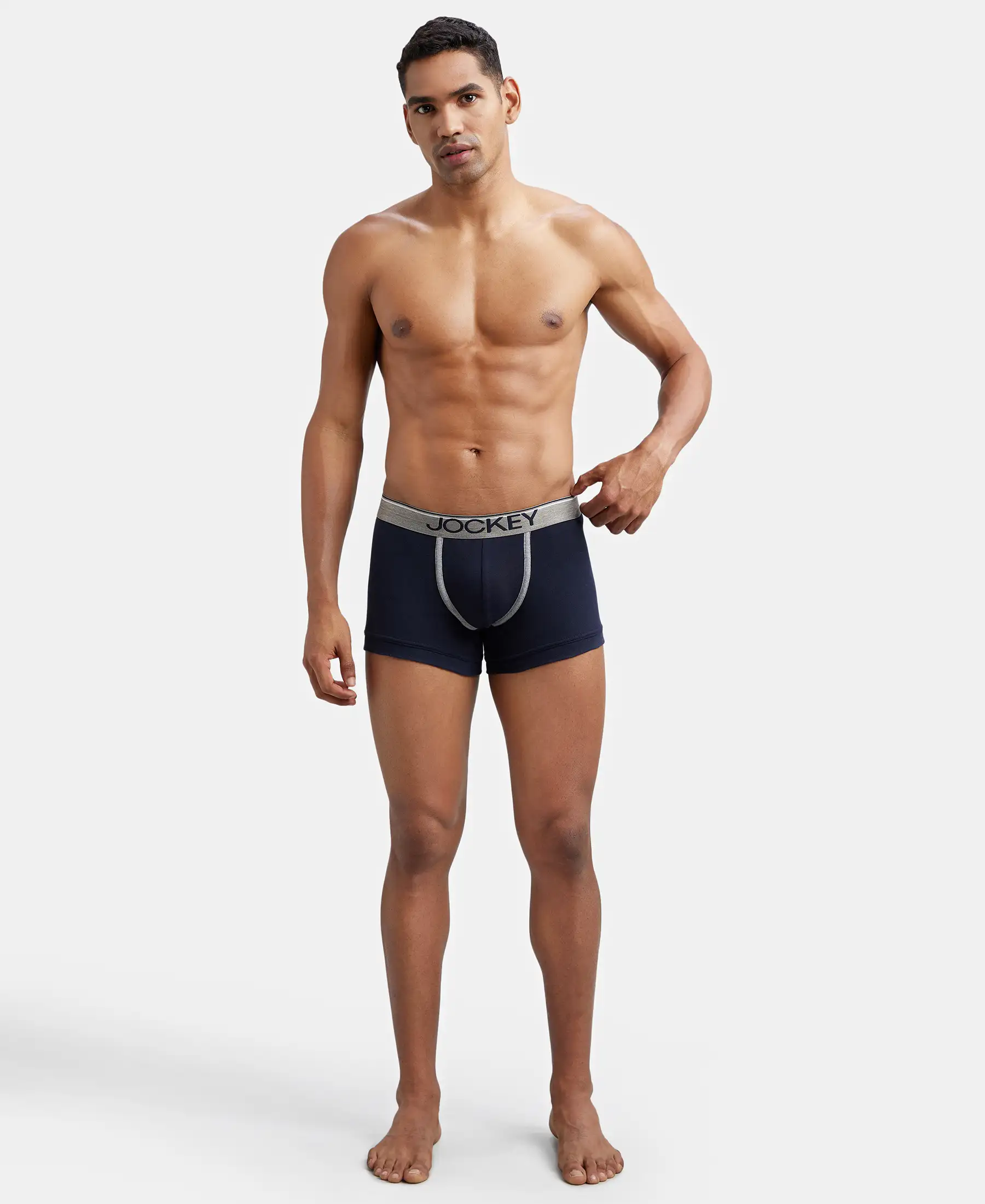 Super Combed Cotton Rib Solid Trunk with Ultrasoft Waistband - Deep Navy (Pack of 2) - Image 9