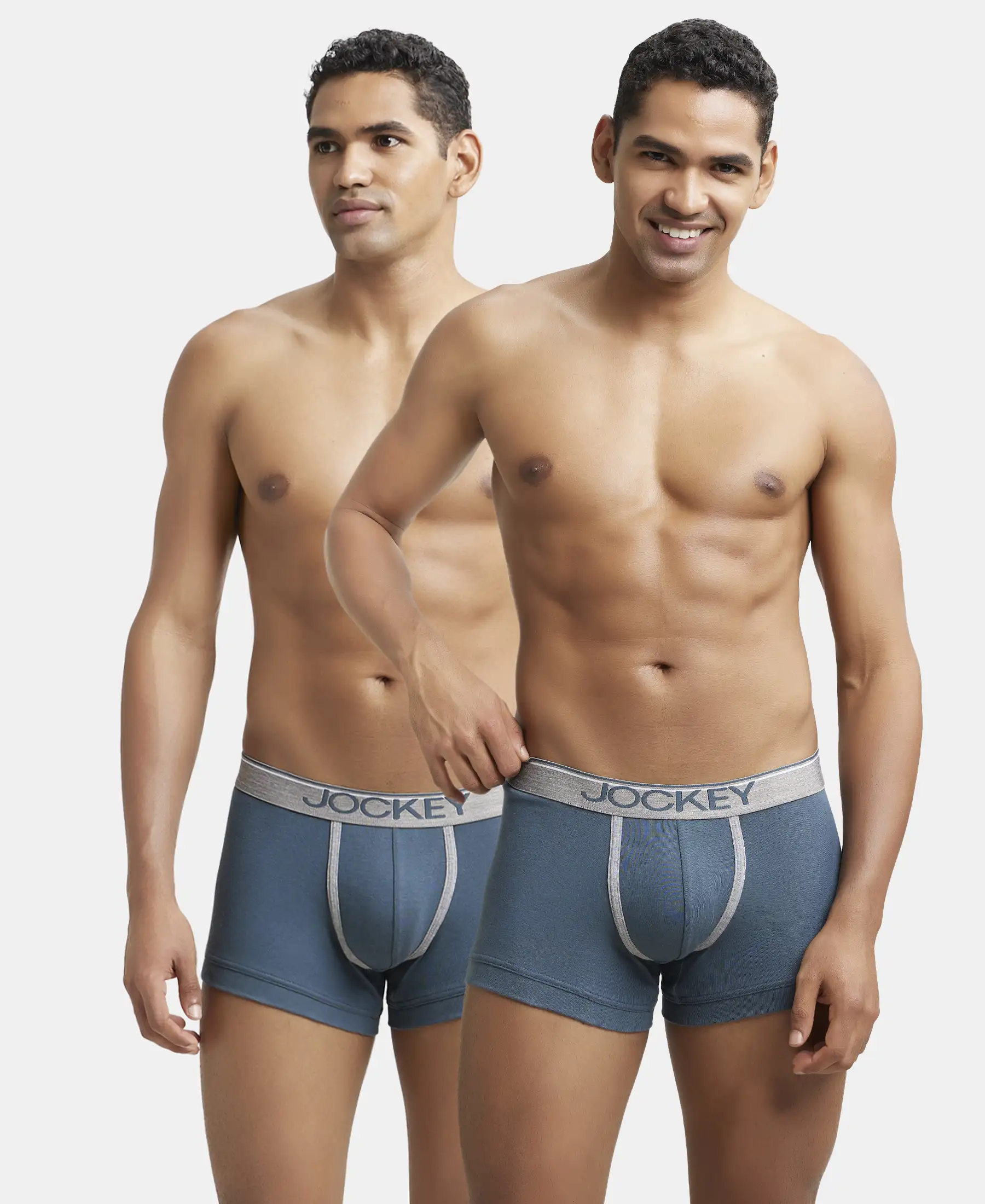 Super Combed Cotton Rib Solid Trunk with Ultrasoft Waistband - Deep Slate (Pack of 2) - Image 5