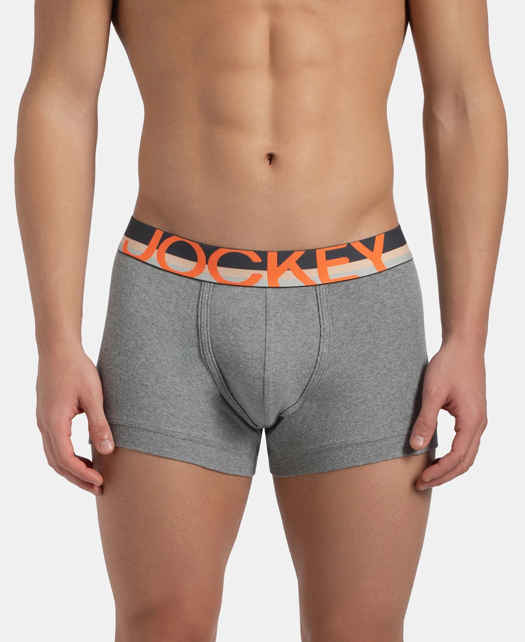 Super Combed Cotton Rib Solid Trunk with Ultrasoft Waistband - Grey (Pack of 2) - Image 3