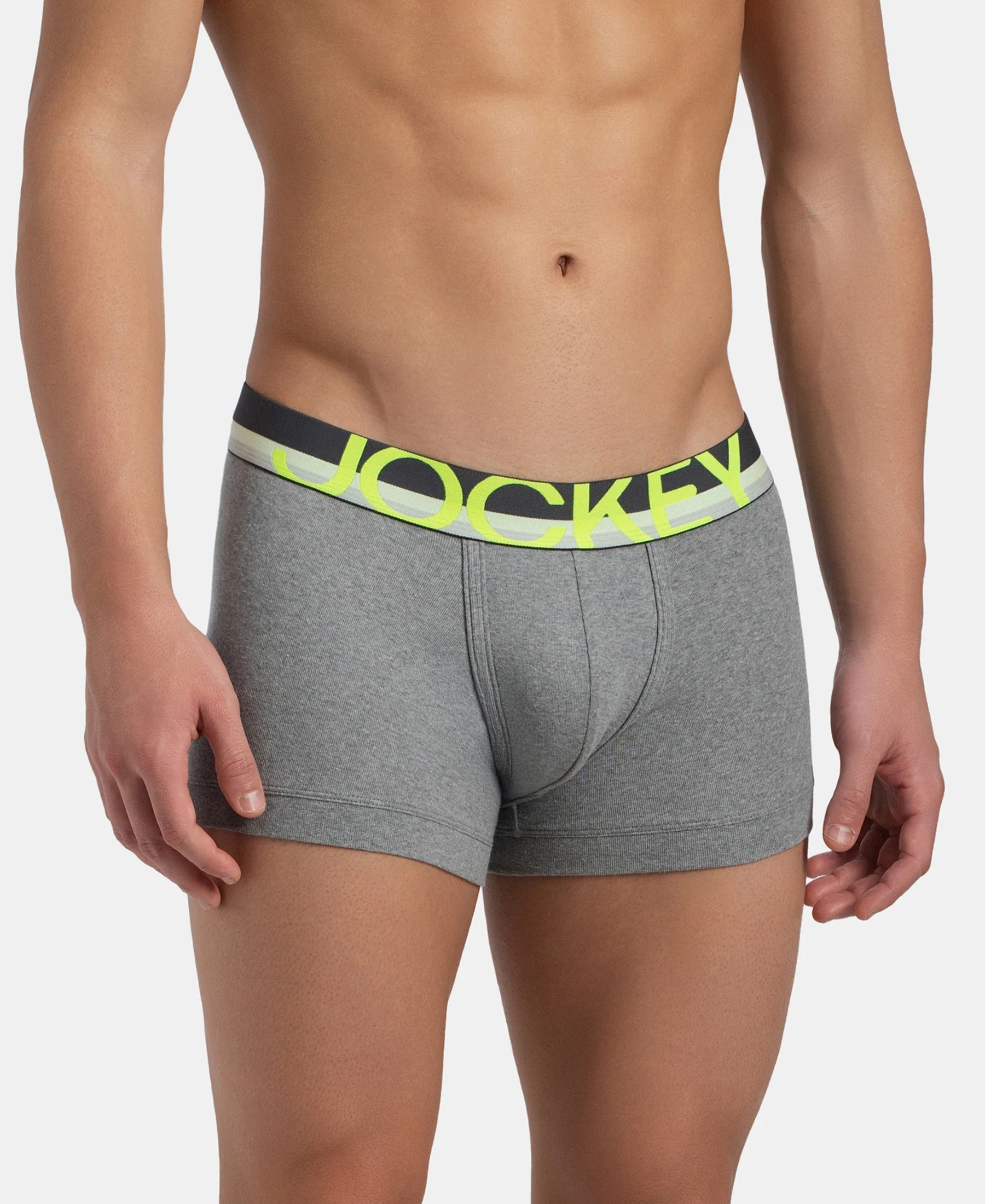 Super Combed Cotton Rib Solid Trunk with Ultrasoft Waistband - Grey (Pack of 2) - Image 4