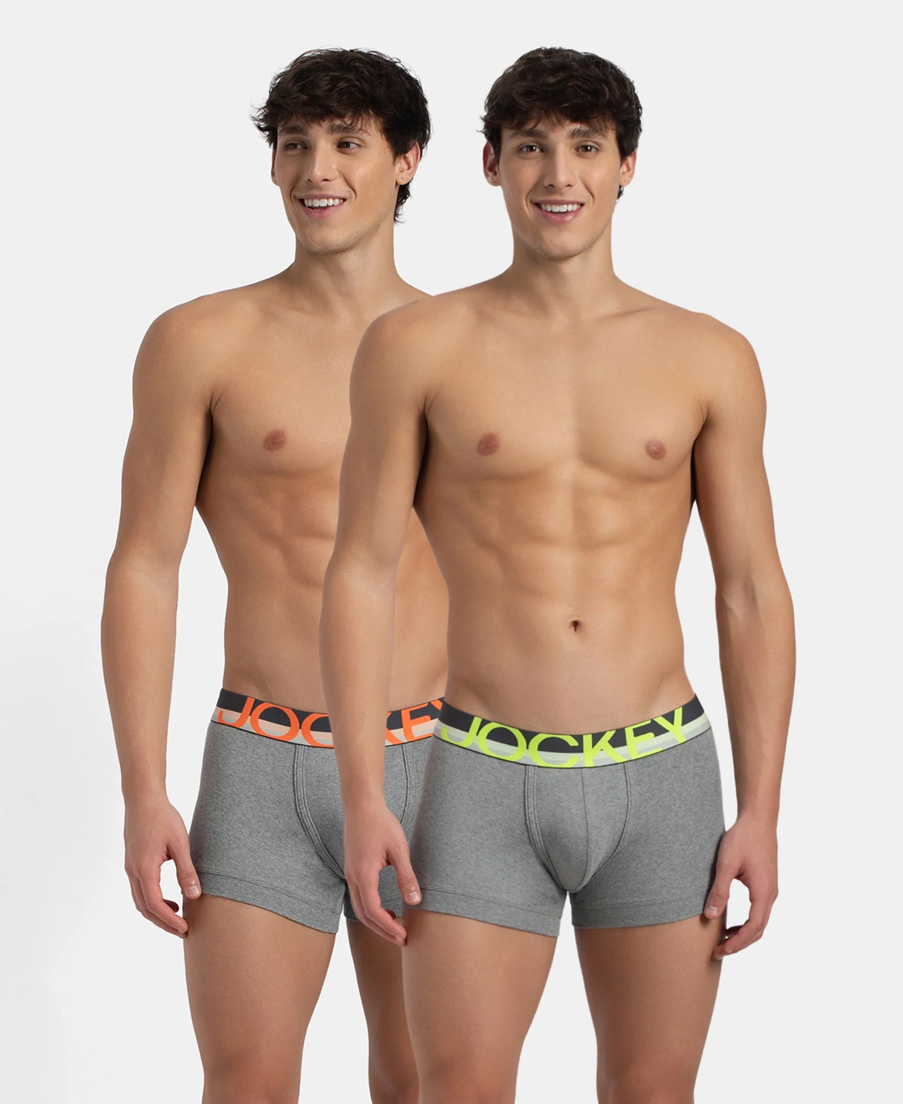 Super Combed Cotton Rib Solid Trunk with Ultrasoft Waistband - Grey (Pack of 2) - Image 5