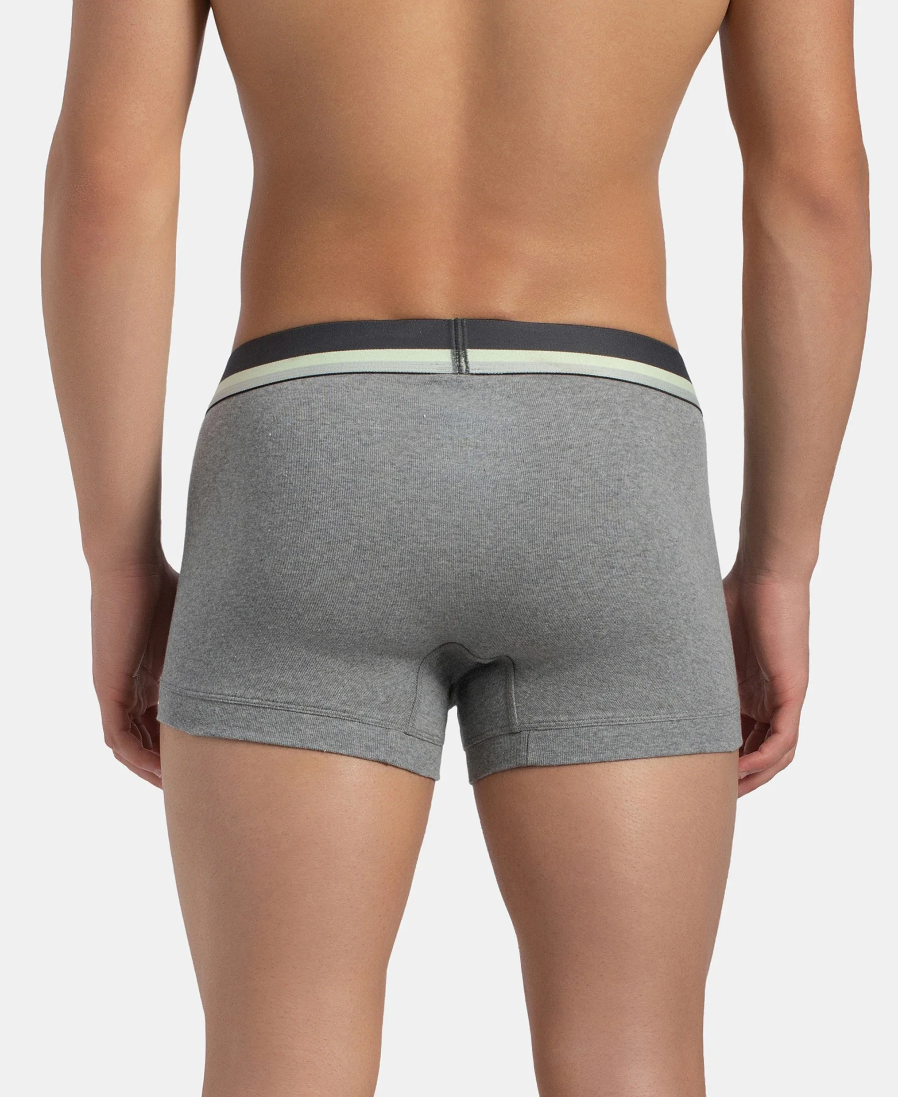 Super Combed Cotton Rib Solid Trunk with Ultrasoft Waistband - Grey (Pack of 2) - Image 7