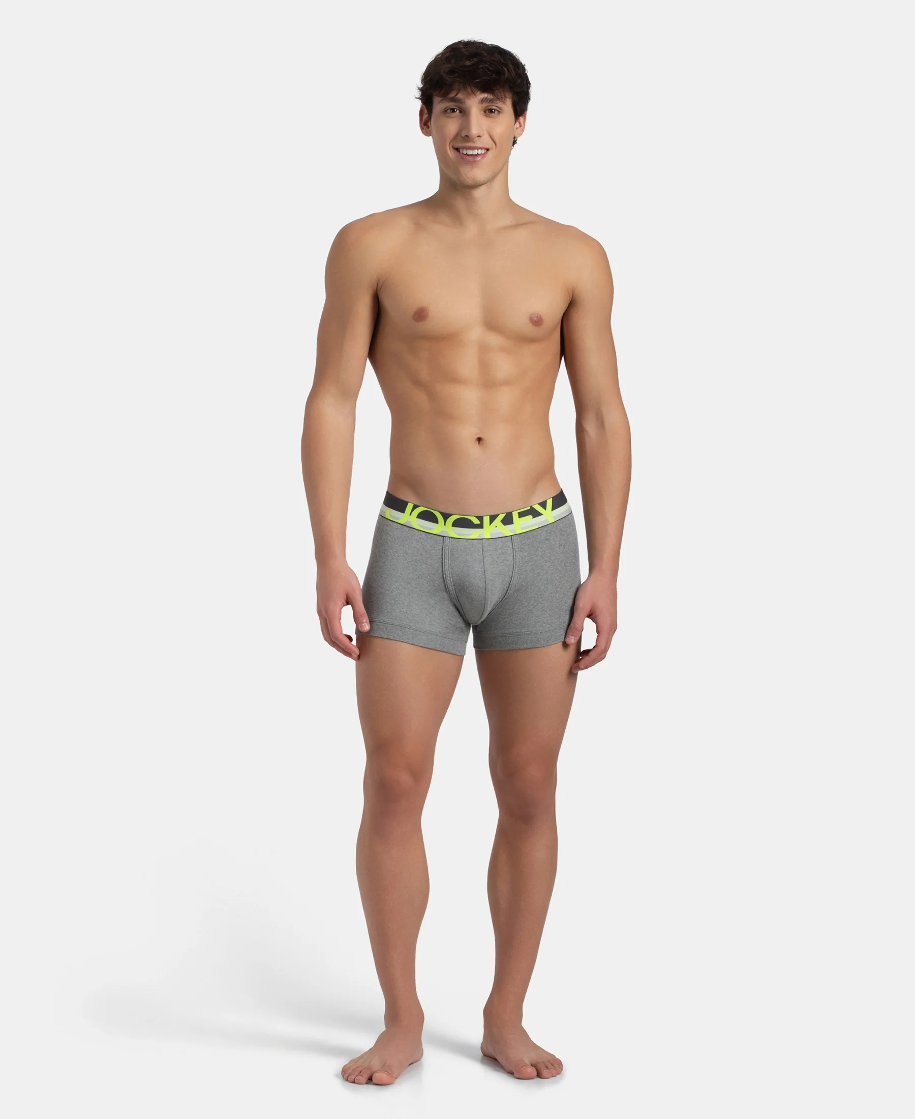 Super Combed Cotton Rib Solid Trunk with Ultrasoft Waistband - Grey (Pack of 2) - Image 9