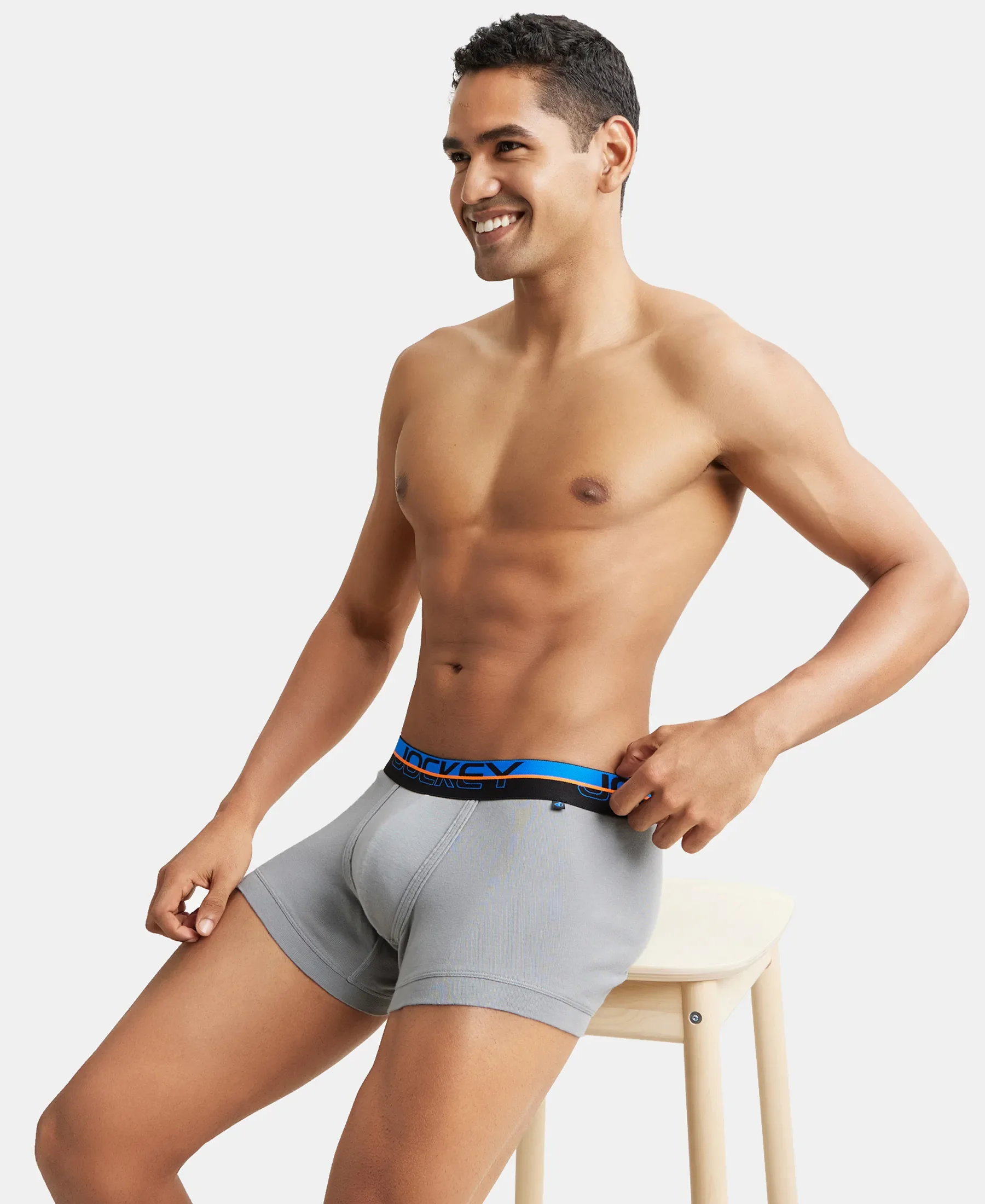 Super Combed Cotton Rib Solid Trunk with Ultrasoft Waistband - Monument (Pack of 2) - Image 8