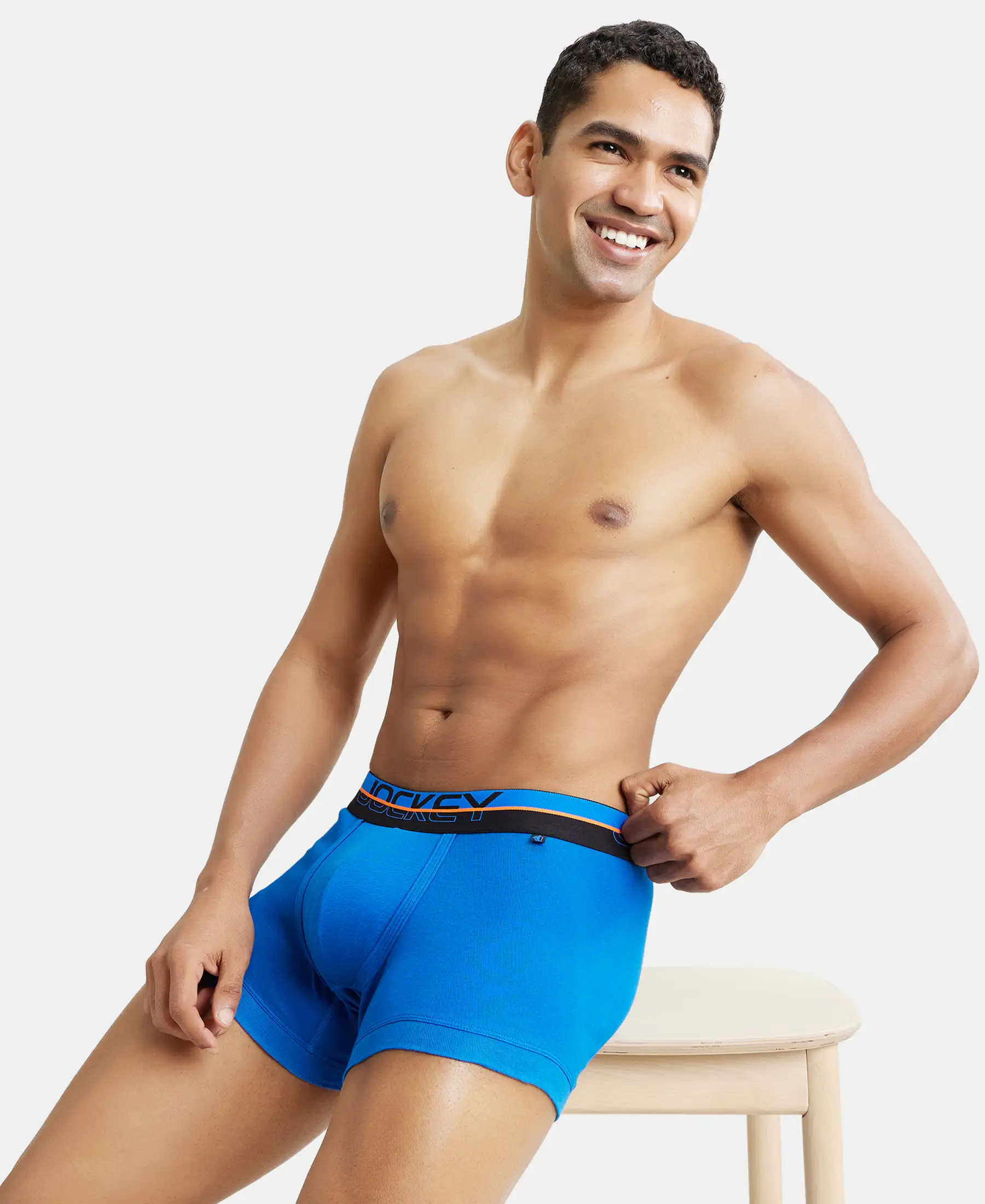 Super Combed Cotton Rib Solid Trunk with Ultrasoft Waistband - Rich Royal Blue - Image 5