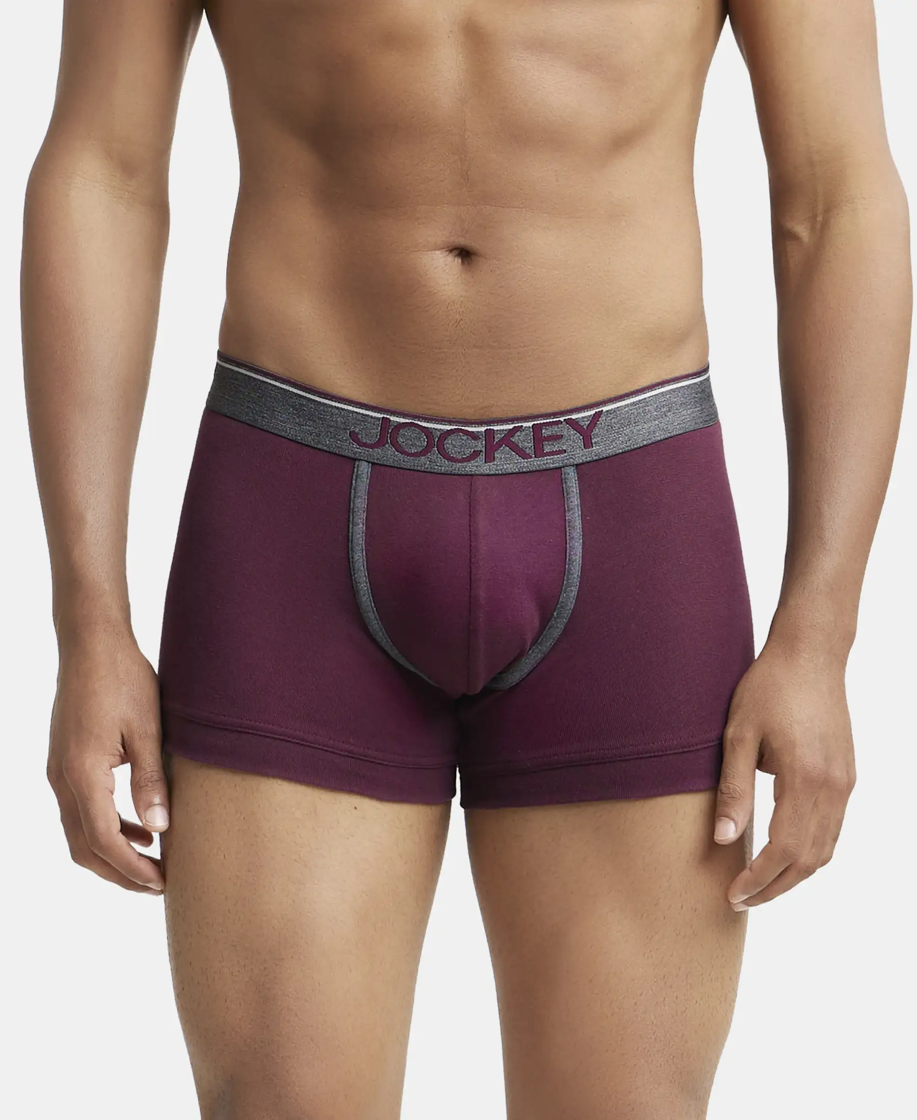Super Combed Cotton Rib Solid Trunk with Ultrasoft Waistband - Wine Tasting