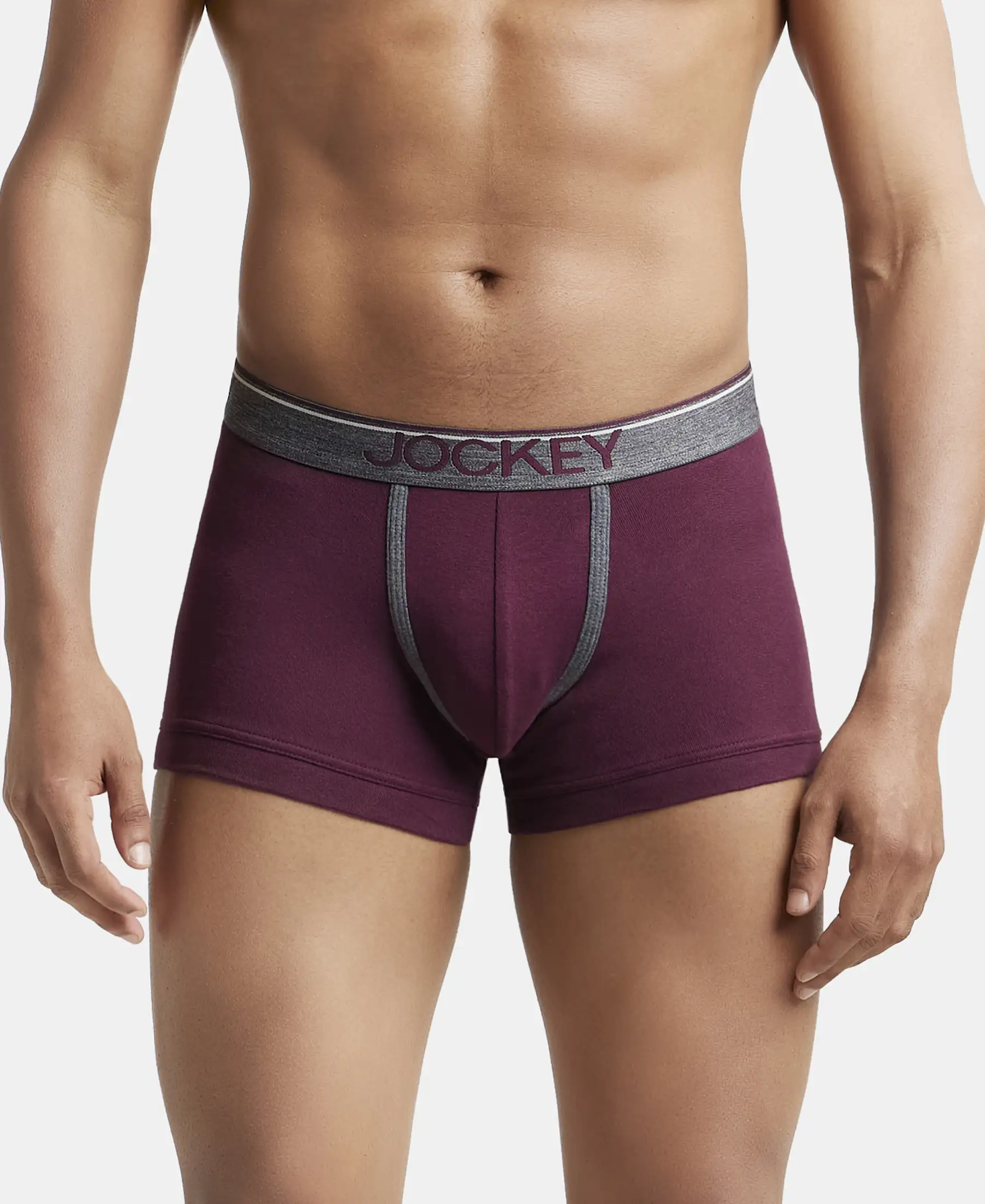 Super Combed Cotton Rib Solid Trunk with Ultrasoft Waistband - Wine Tasting (Pack of 2) - Image 7
