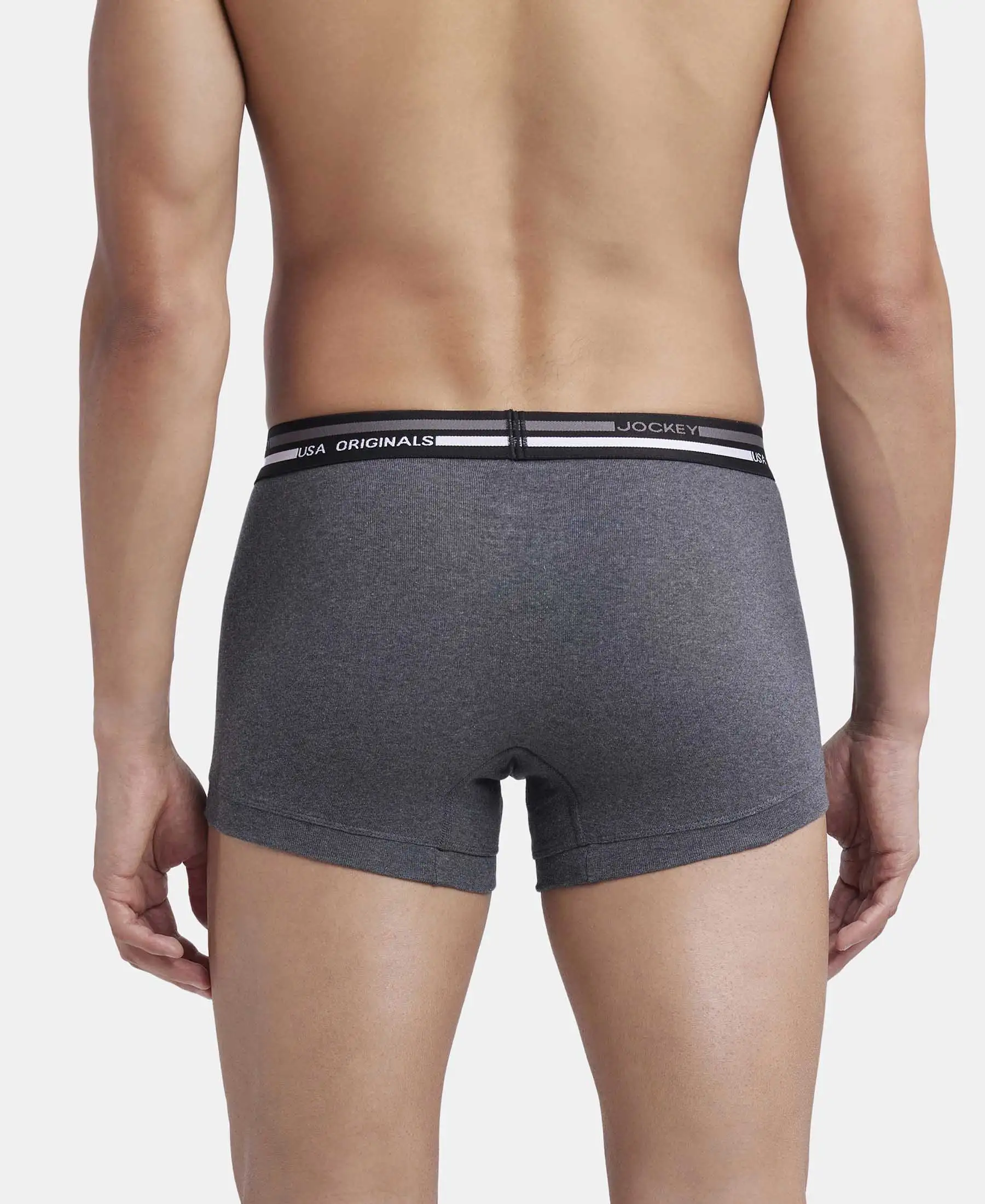 Super Combed Cotton Rib Trunk with Ultrasoft Waistband - Charcoal Melange - Image 3