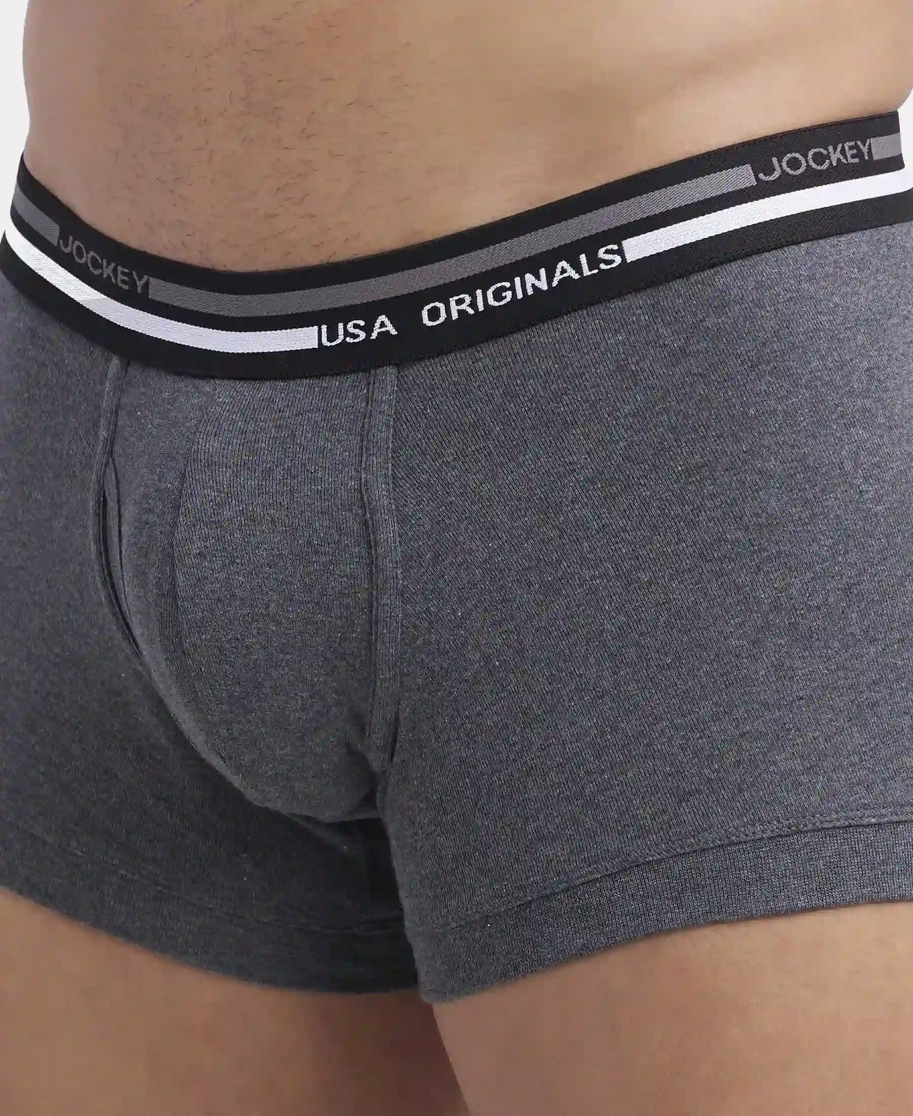 Super Combed Cotton Rib Trunk with Ultrasoft Waistband - Charcoal Melange - Image 6