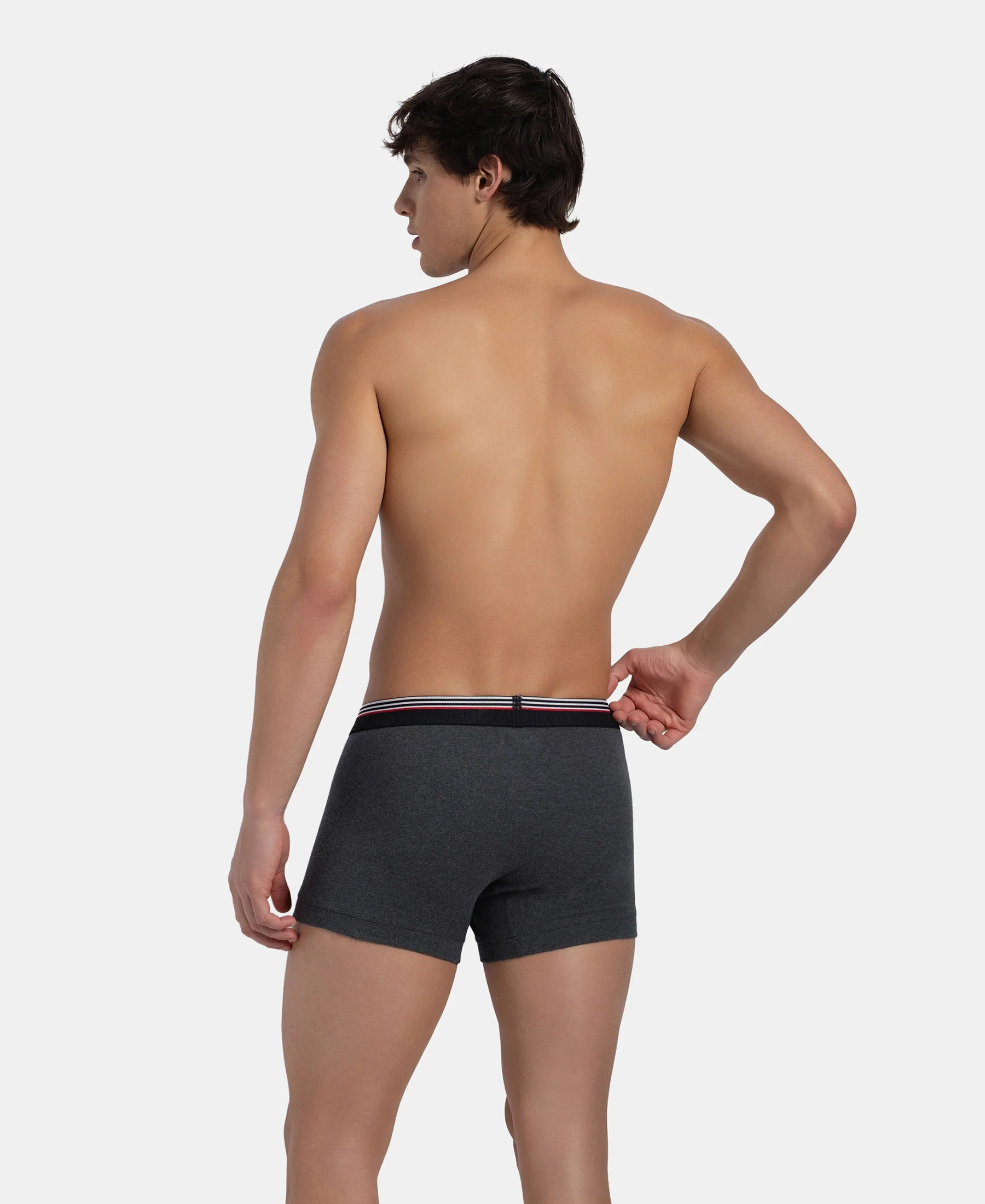 Super Combed Cotton Rib Trunk with Ultrasoft Waistband - New Charcoal Melange - Image 5