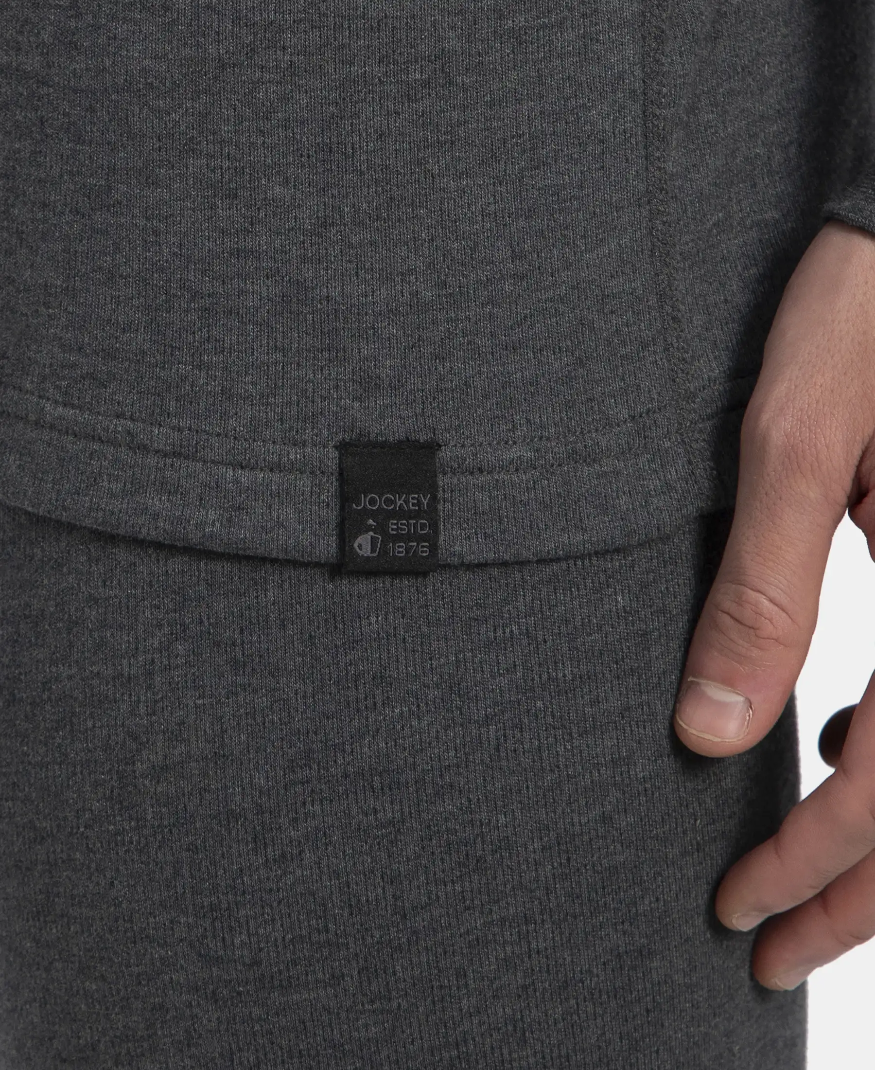 Super Warm Super Combed Cotton Rich Brushed Fabric Full Sleeved Thermal Undershirt with StayWarm Technology - Charcoal Melange - Image 8