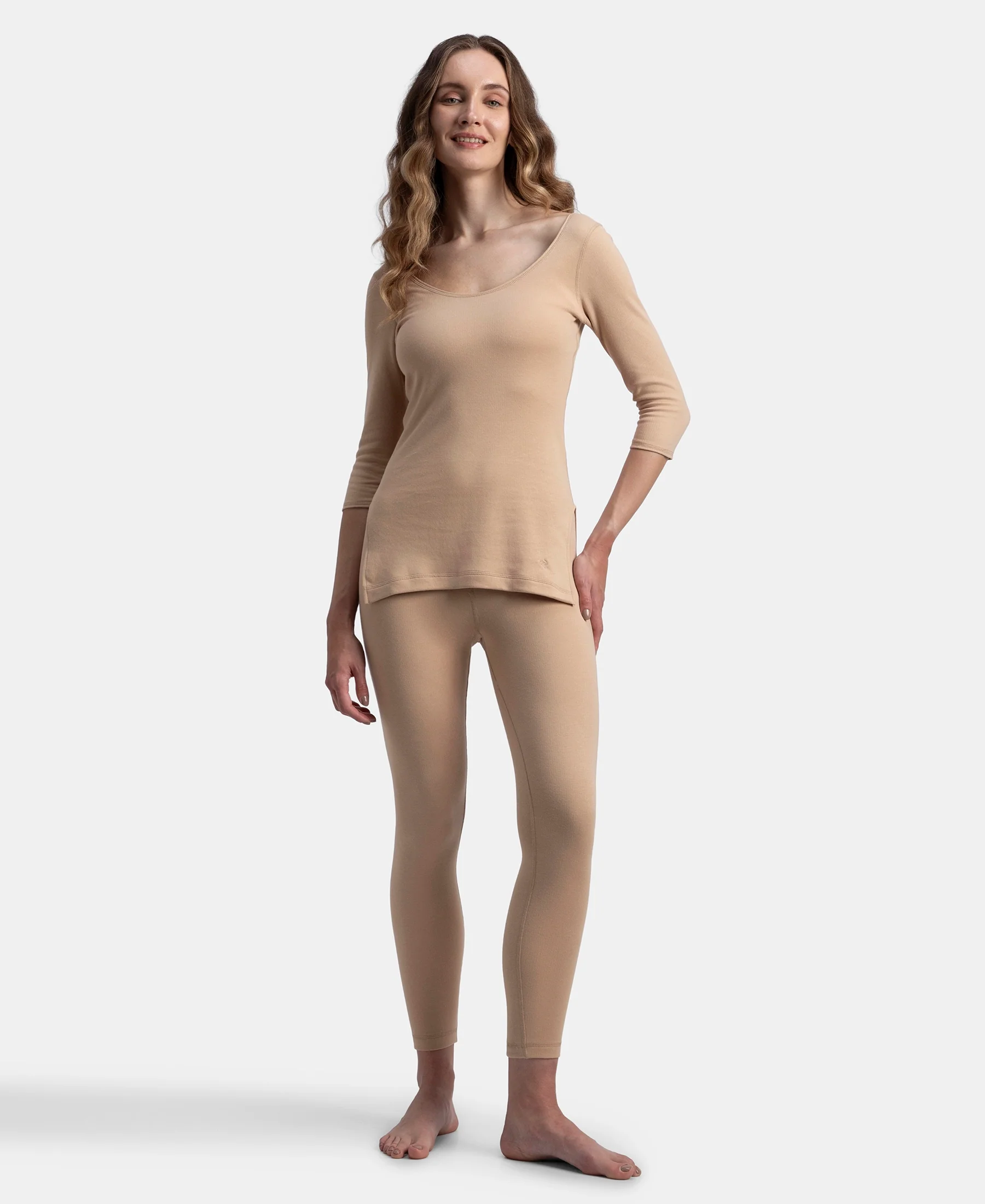 Super Warm Super Combed Cotton Rich Brushed Fabric Thermal Leggings with StayWarm Technology - Skin - Image 6