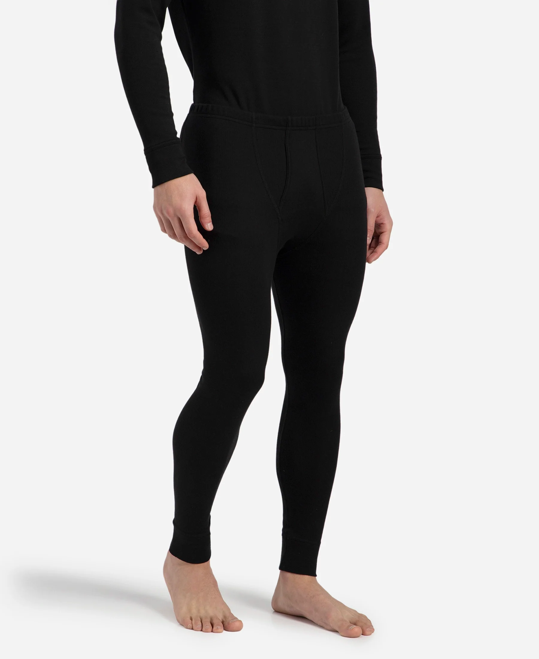 Super Warm Super Combed Cotton Rich Brushed Fabric Thermal Long John with StayWarm Technology - Black - Image 2