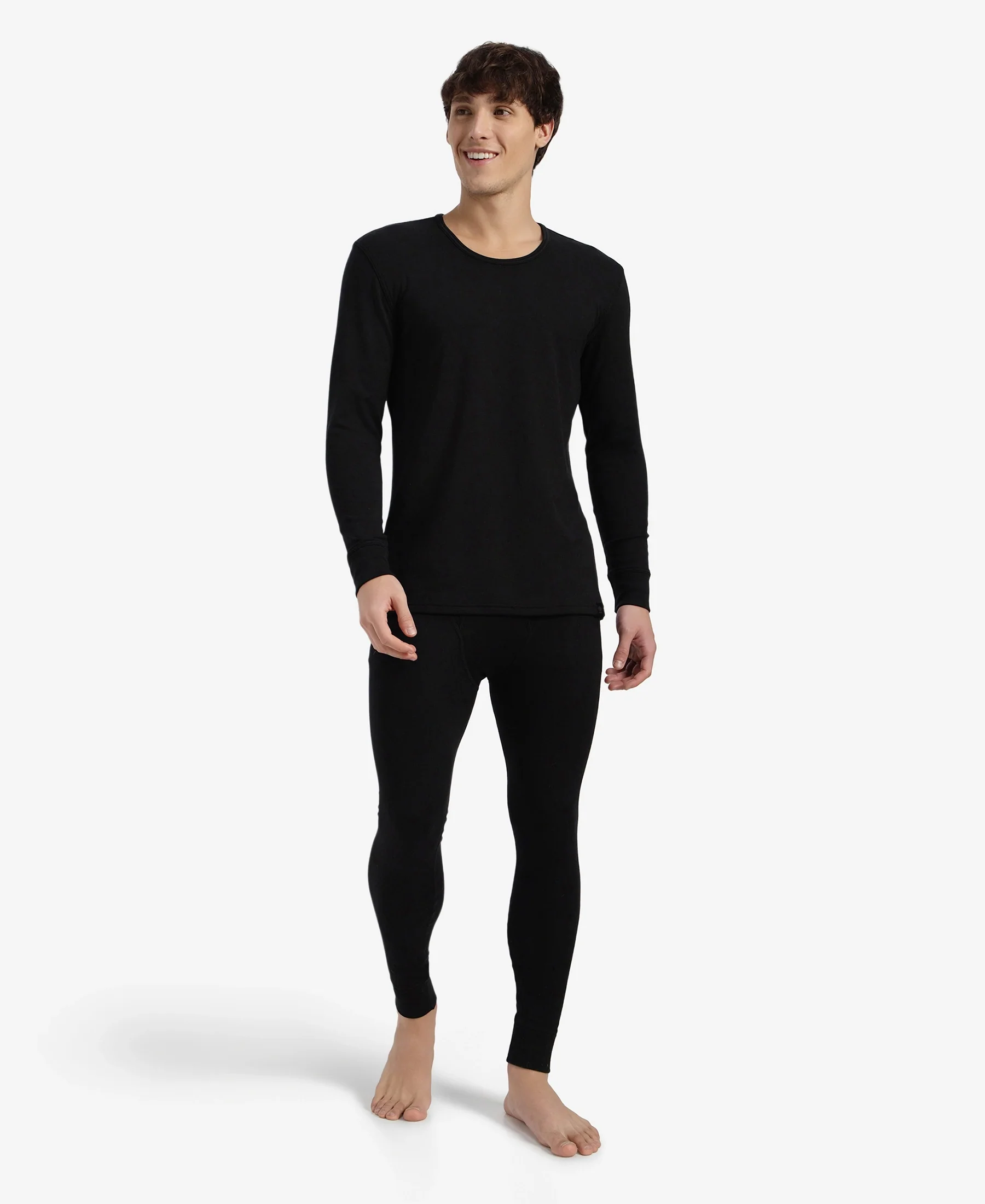 Super Warm Super Combed Cotton Rich Brushed Fabric Thermal Long John with StayWarm Technology - Black - Image 4