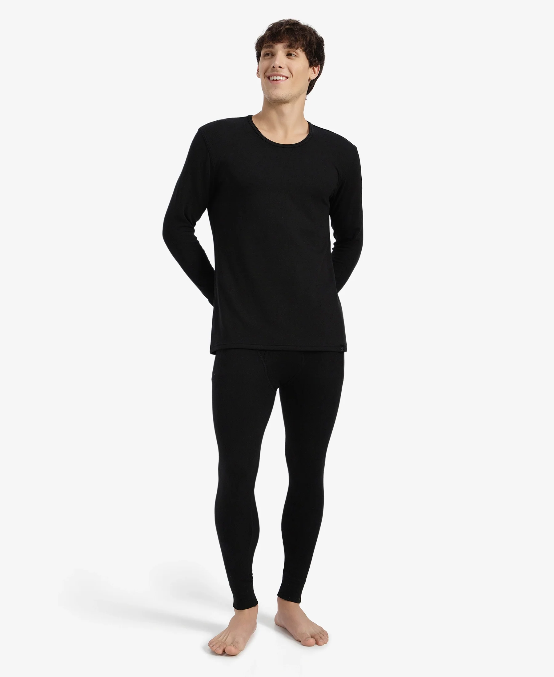 Super Warm Super Combed Cotton Rich Brushed Fabric Thermal Long John with StayWarm Technology - Black - Image 6