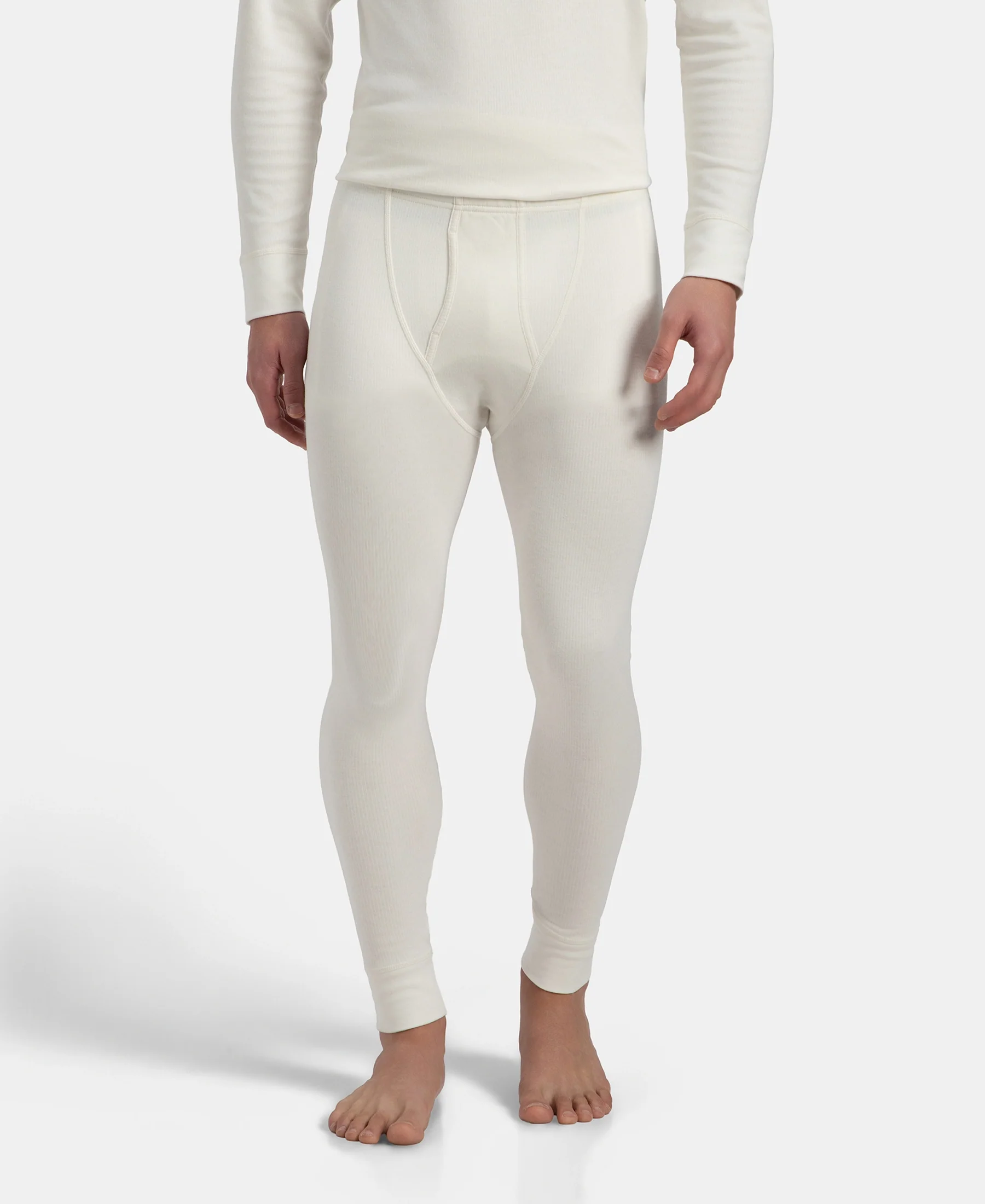 Super Warm Super Combed Cotton Rich Brushed Fabric Thermal Long John with StayWarm Technology - Off White