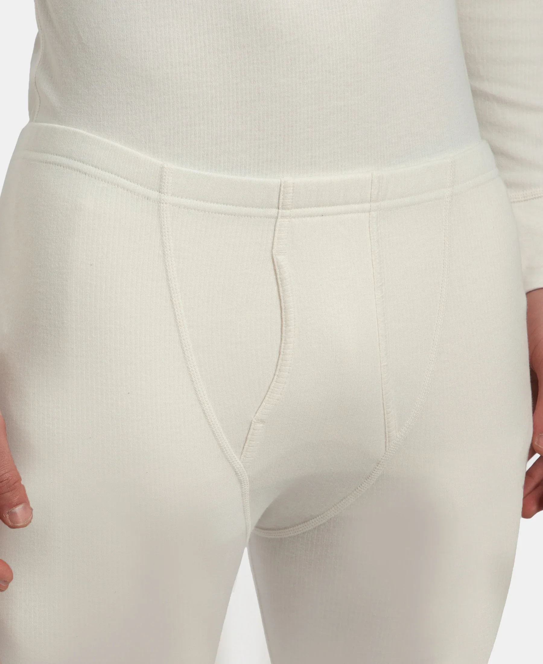 Super Warm Super Combed Cotton Rich Brushed Fabric Thermal Long John with StayWarm Technology - Off White - Image 7