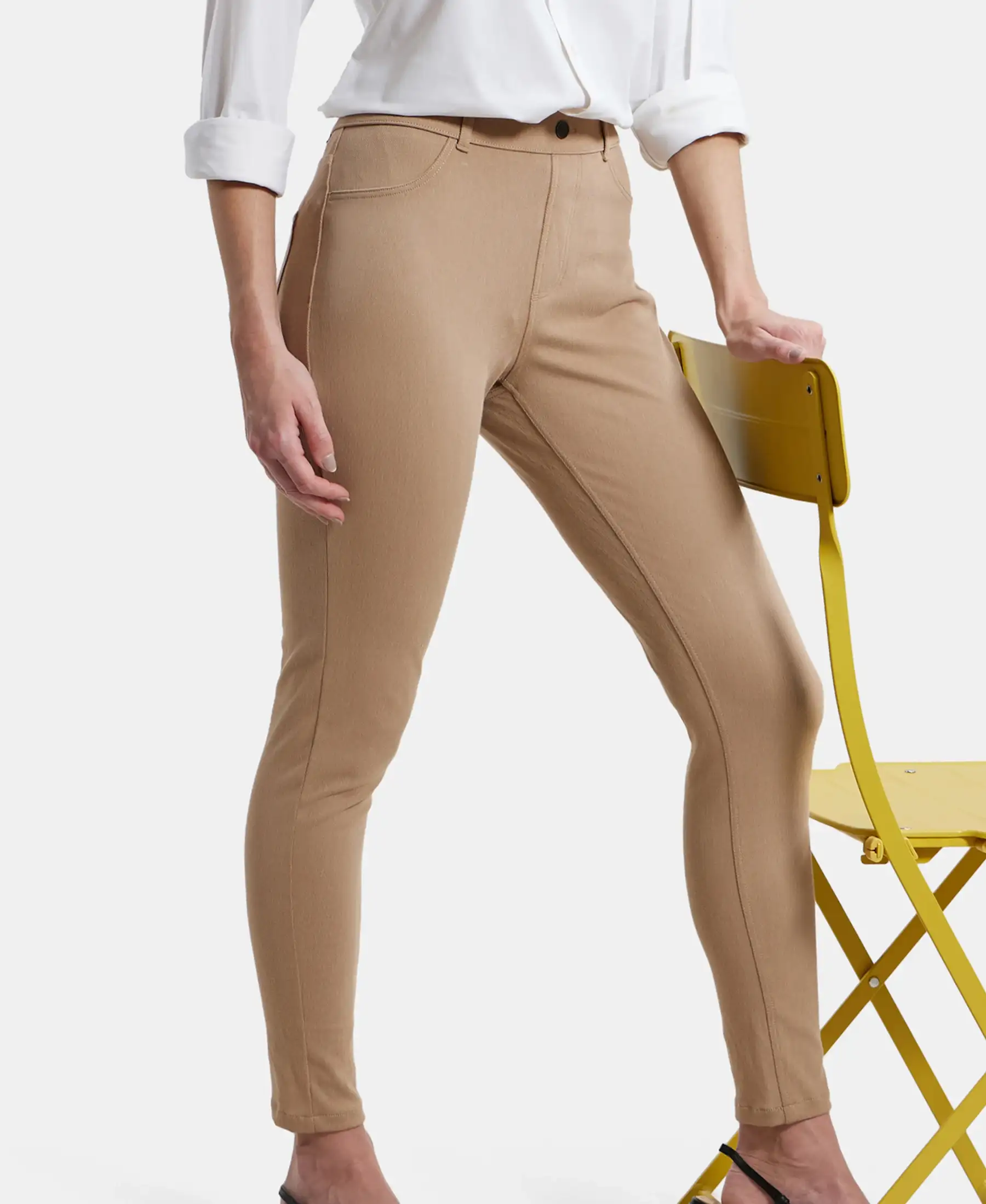 Super Combed Cotton Rich Elastane Stretch Slim Fit Jeggings With Pockets - Affogat - Image 5