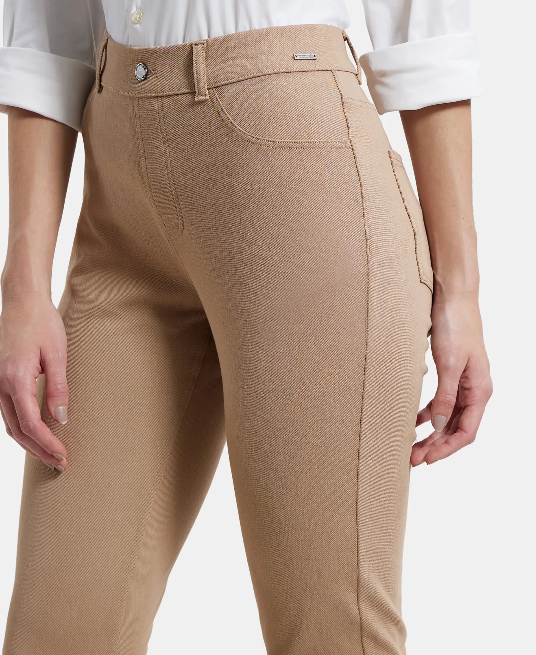 Super Combed Cotton Rich Elastane Stretch Slim Fit Jeggings With Pockets - Affogat - Image 6