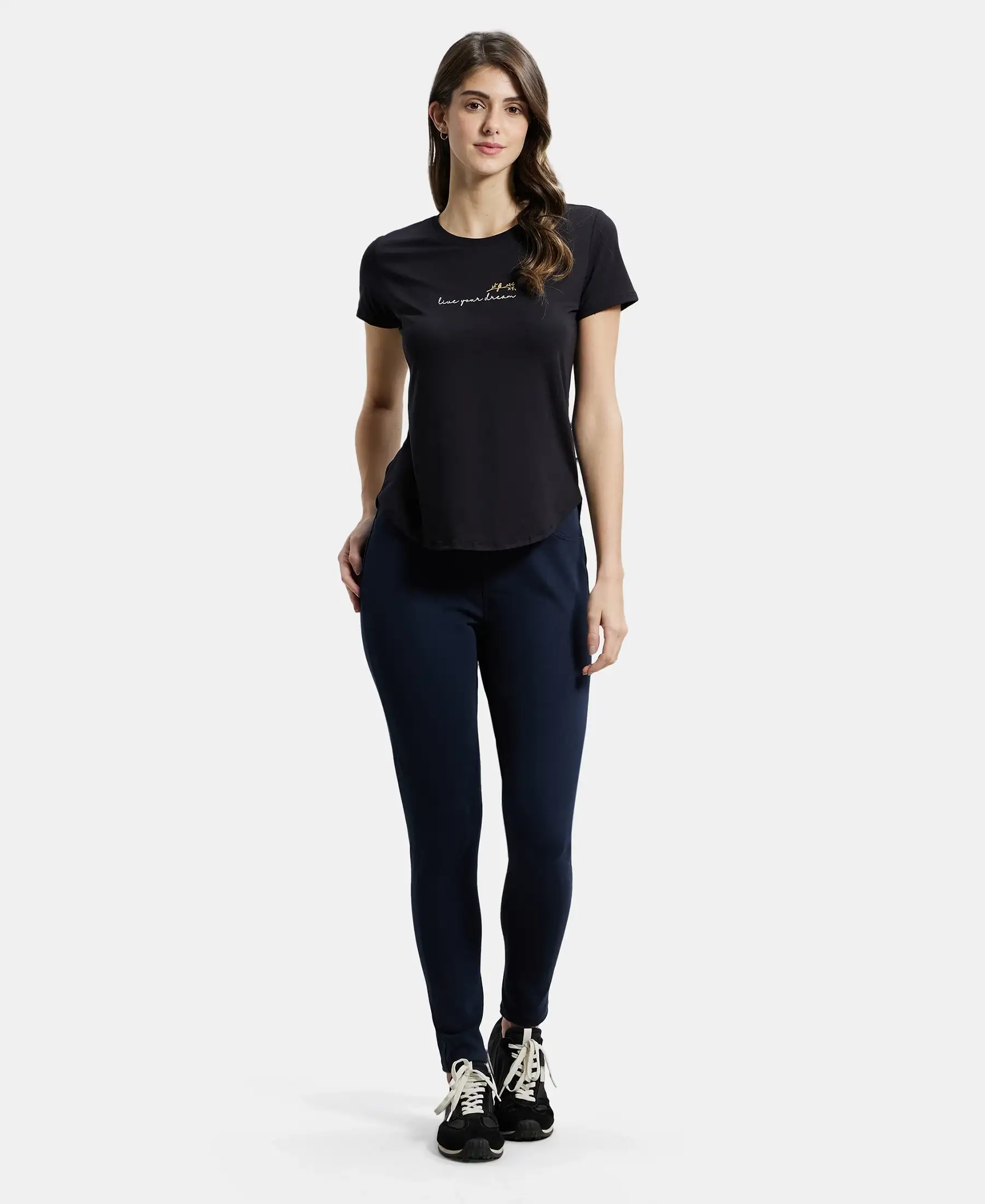 Super Combed Cotton Rich Elastane Stretch Slim Fit Jeggings With Pockets - Navy Blazer - Image 4