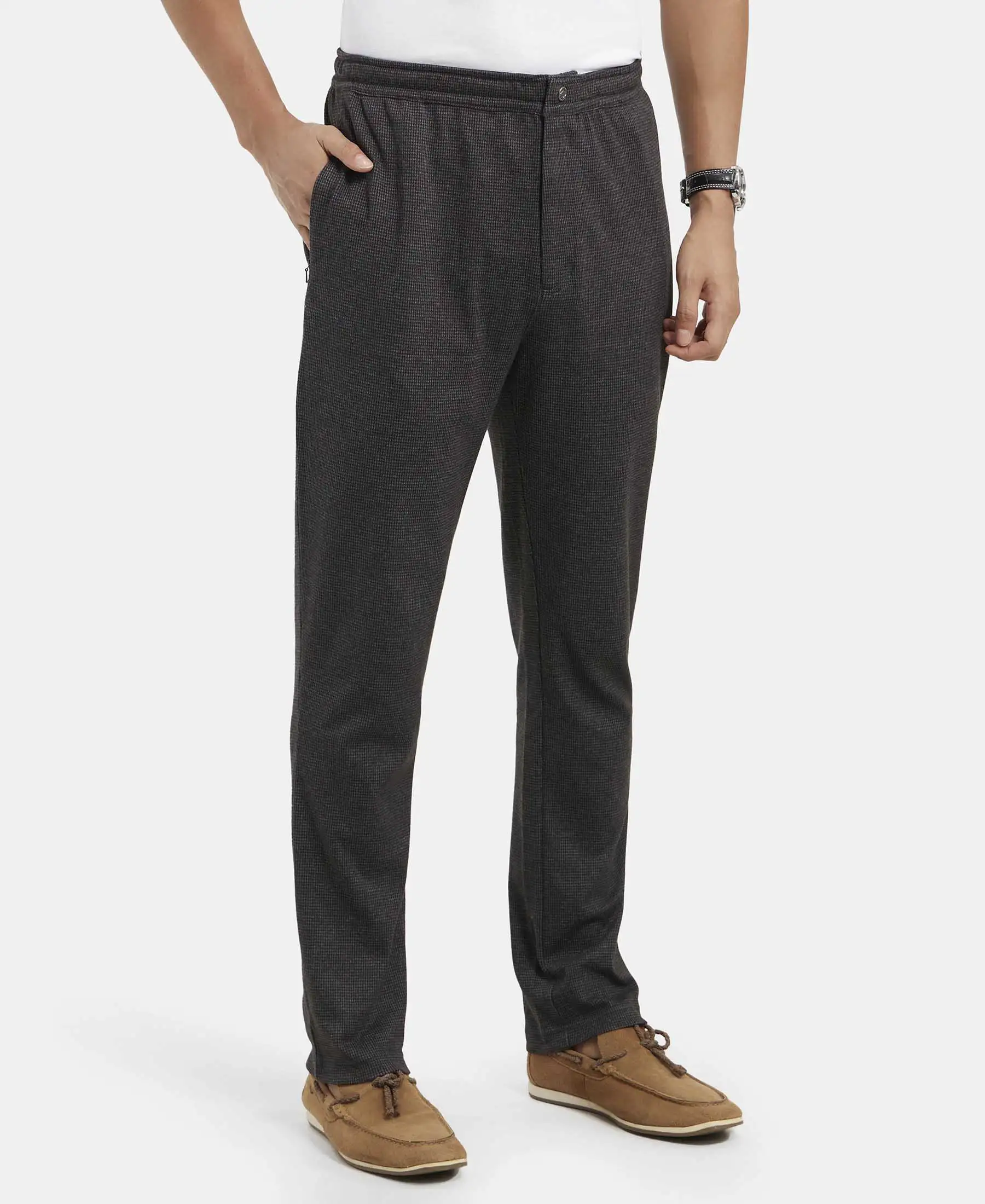 Super Combed Cotton Rich Elastane Stretch Slim Fit All Day Pants with Pockets - Black - Image 2