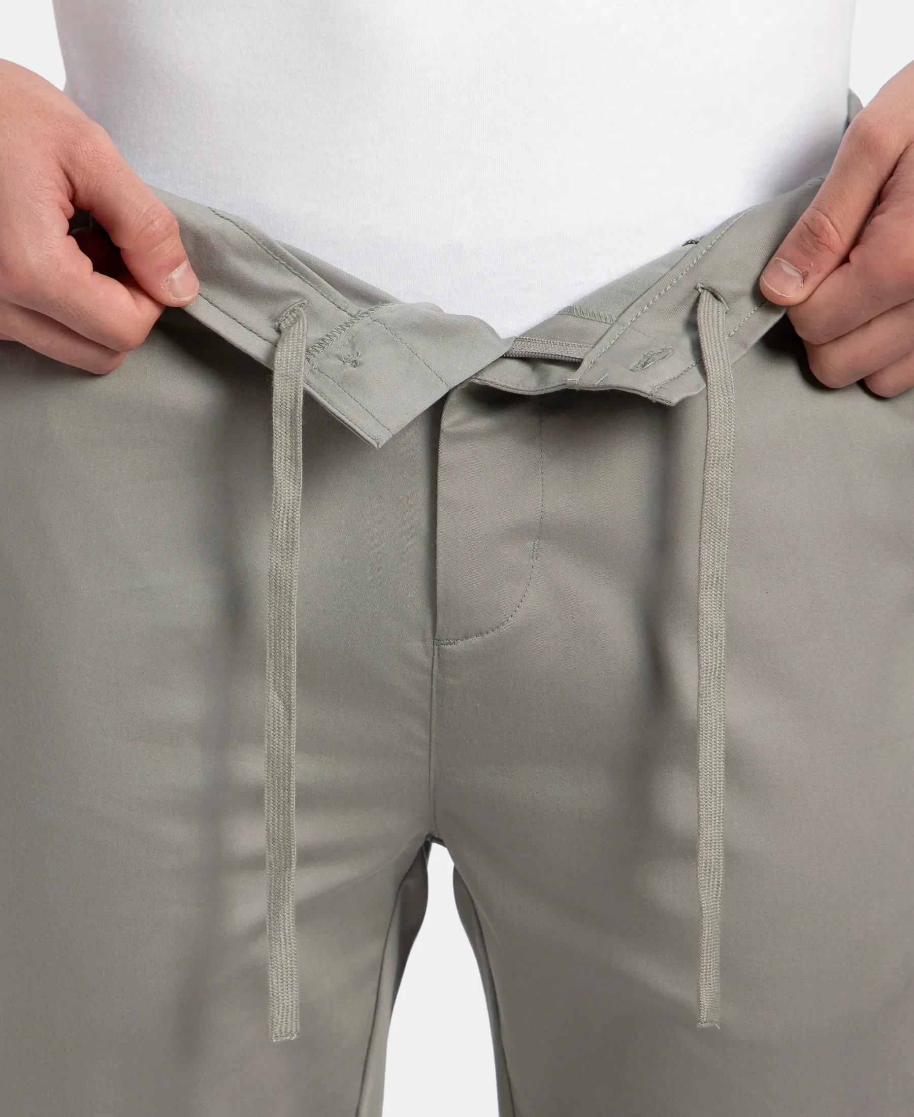 Super Combed Cotton Rich Elastane Stretch Woven Fabric Slim Fit All Day Pants - Moon Mist - Image 8