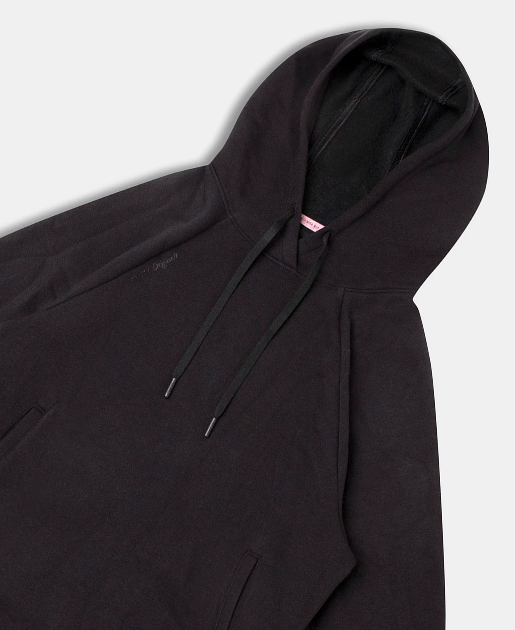 Super Combed Cotton Rich Fleece Fabric Raglan Sleeve Hoodie Sweatshirt - Black - Image 8