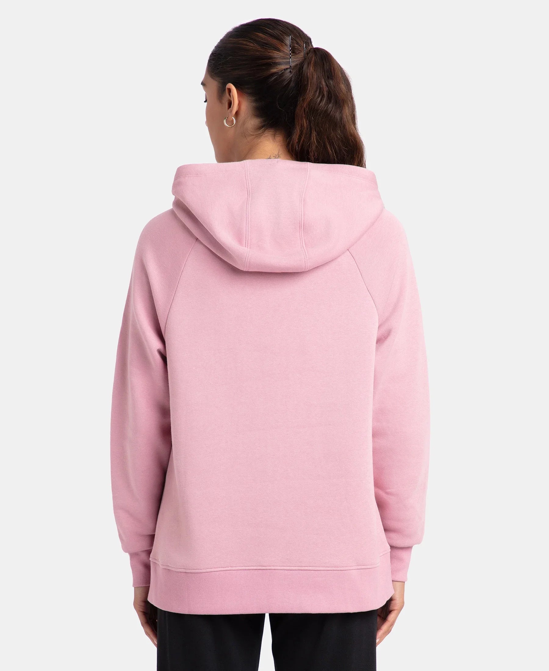 Super Combed Cotton Rich Fleece Fabric Raglan Sleeve Hoodie Sweatshirt - Lilas - Image 3