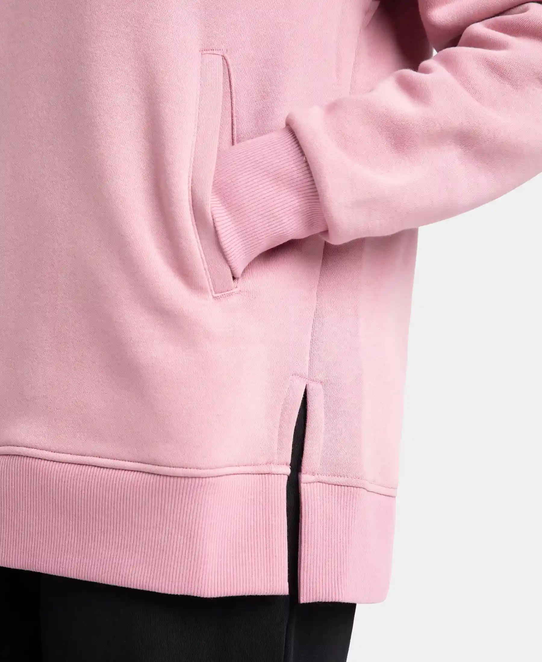 Super Combed Cotton Rich Fleece Fabric Raglan Sleeve Hoodie Sweatshirt - Lilas - Image 7