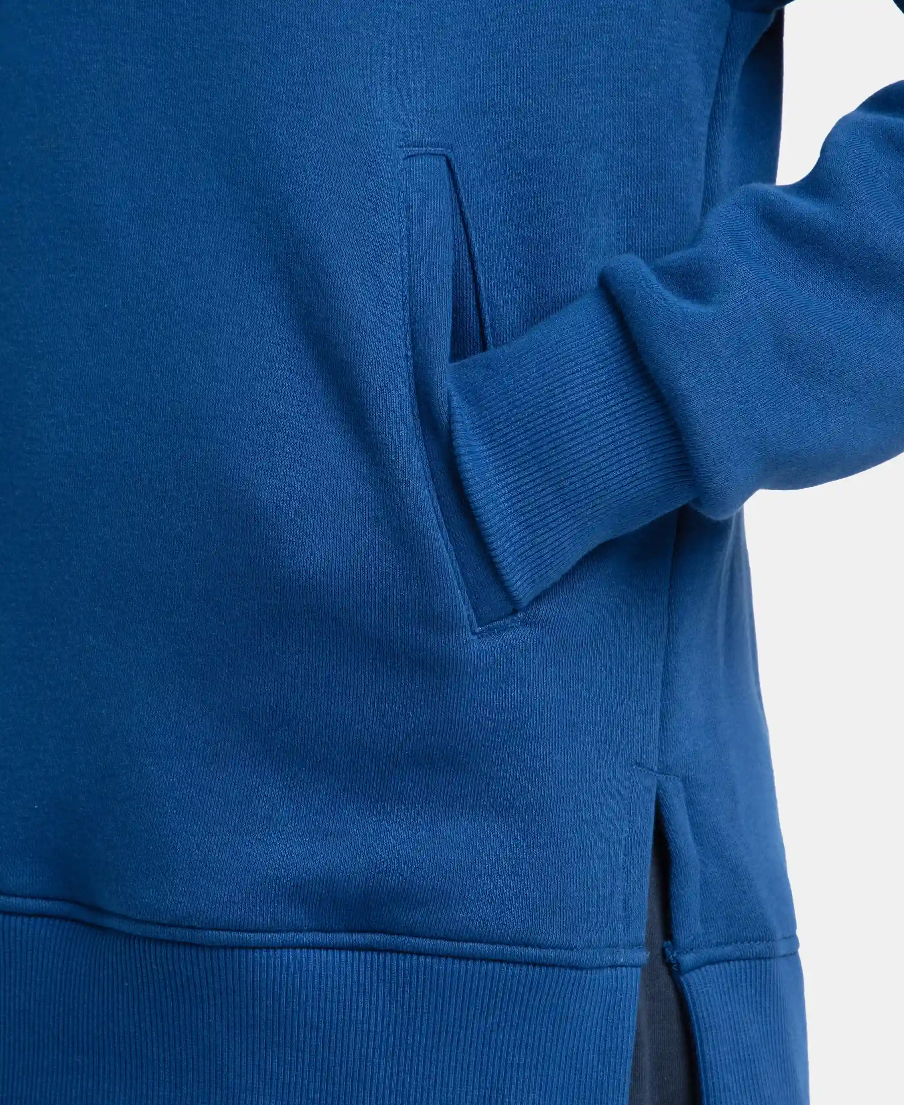 Super Combed Cotton Rich Fleece Fabric Raglan Sleeve Hoodie Sweatshirt - Navy Peony - Image 8