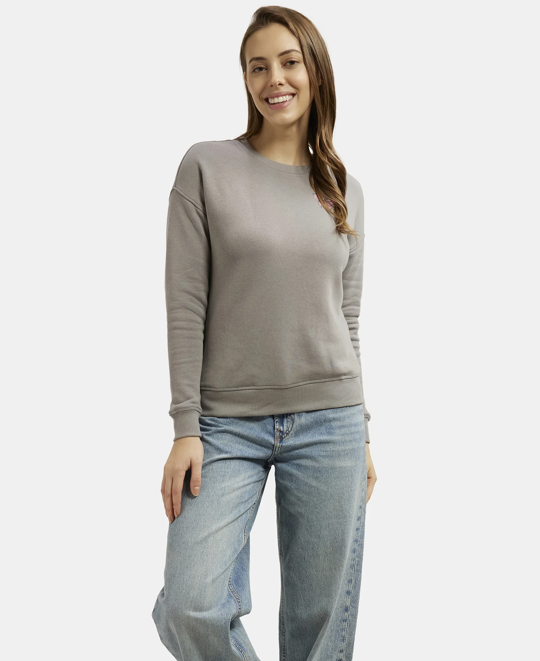 Super Combed Cotton Rich Fleece Fabric Printed Sweatshirt with Drop Shoulder Styling - Sky Rocket - Image 6
