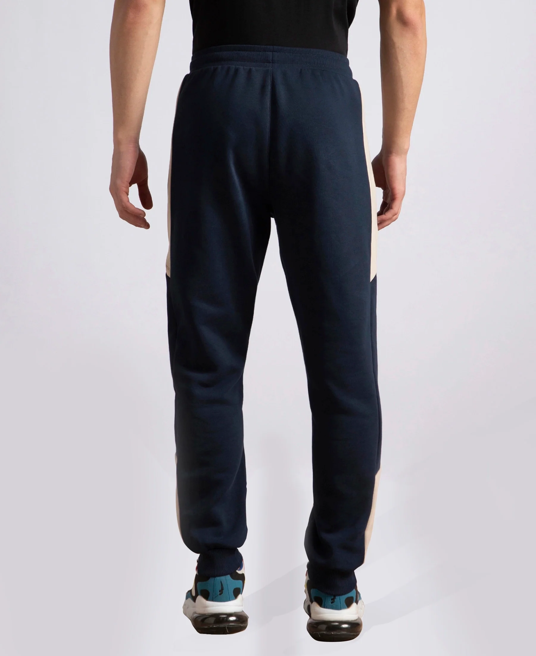 Super Combed Cotton Rich Fleece Fabric Regular Fit Jogger with Zipper Pockets - Navy - Image 3