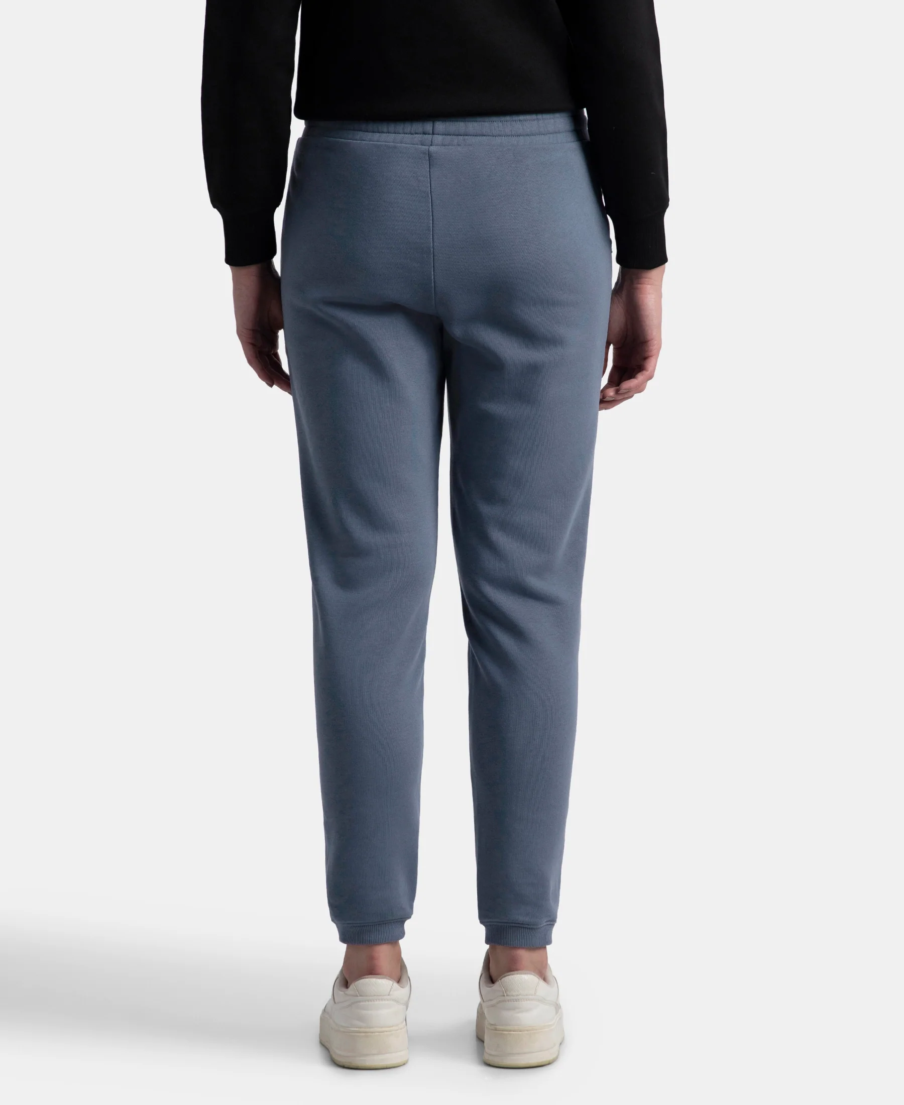 Super Combed Cotton Rich Fleece Fabric Regular Fit Joggers With Staywarm Technology - Vintage Indigo - Image 3